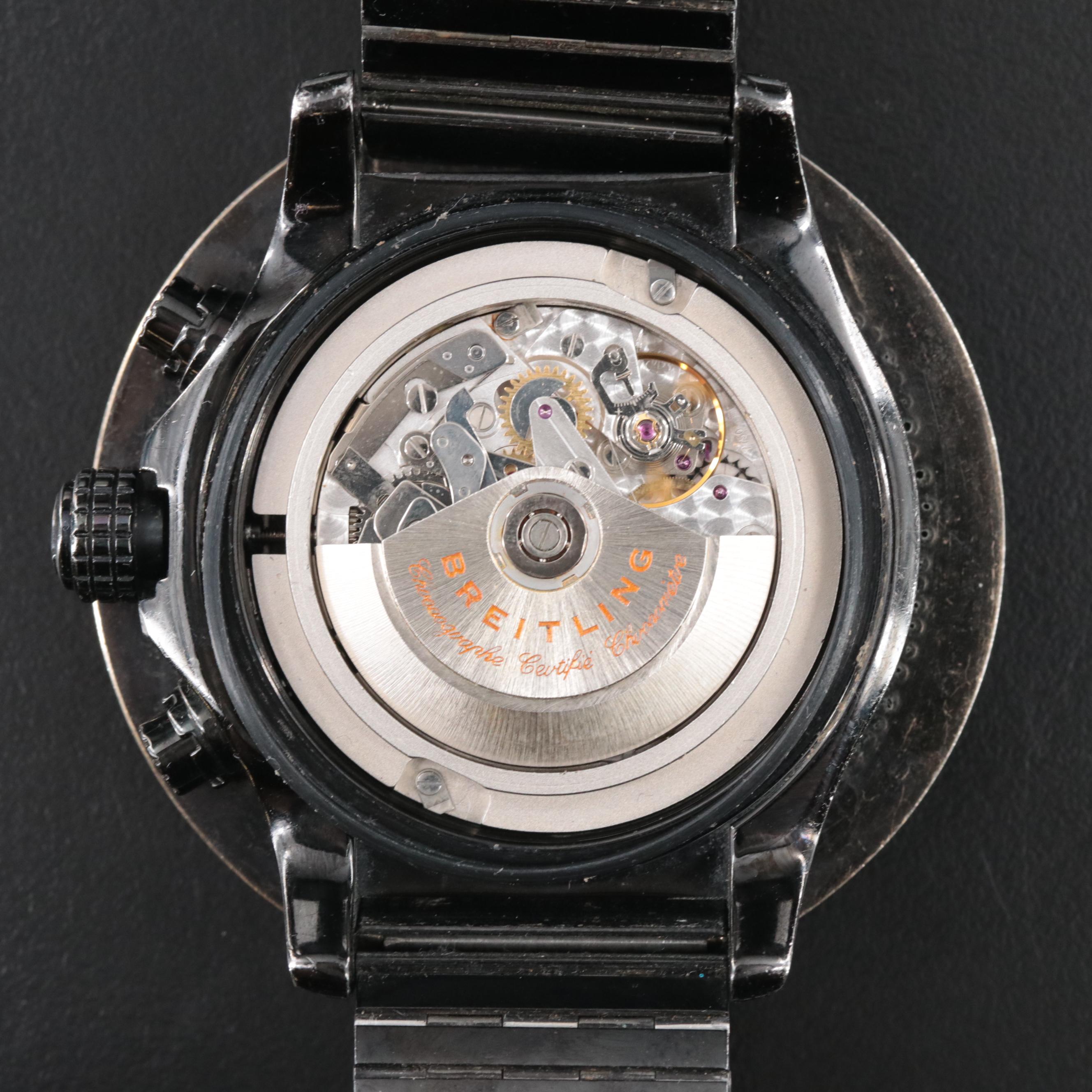 Breitling Super Avenger Custom 43.37 CTW Fancy Black Diamond PVD Watch