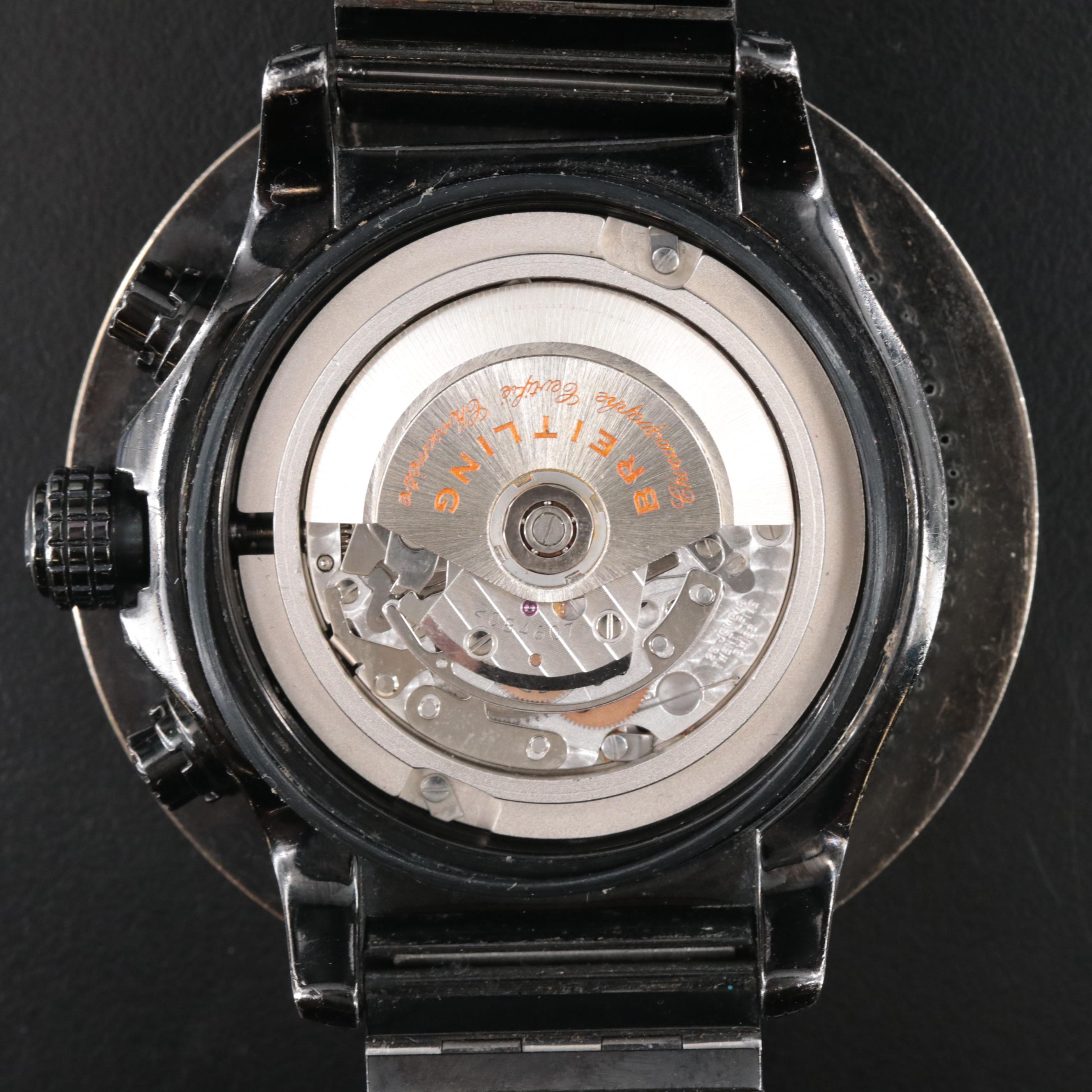 Breitling Super Avenger Custom 43.37 CTW Fancy Black Diamond PVD Watch