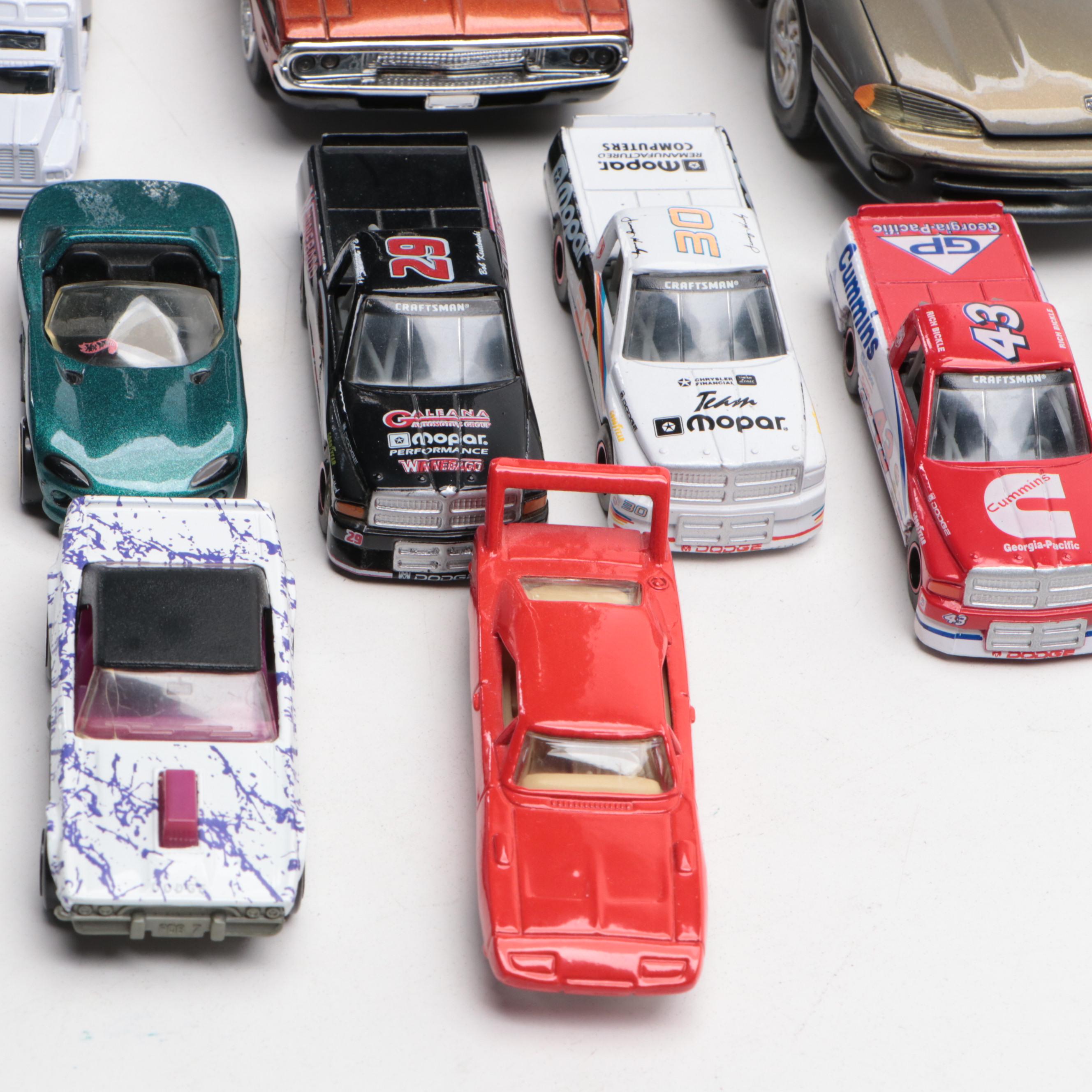 Matchbox and Hot Wheels Diecast Toy Cars with '93 Dodge Intrepid Model Car
