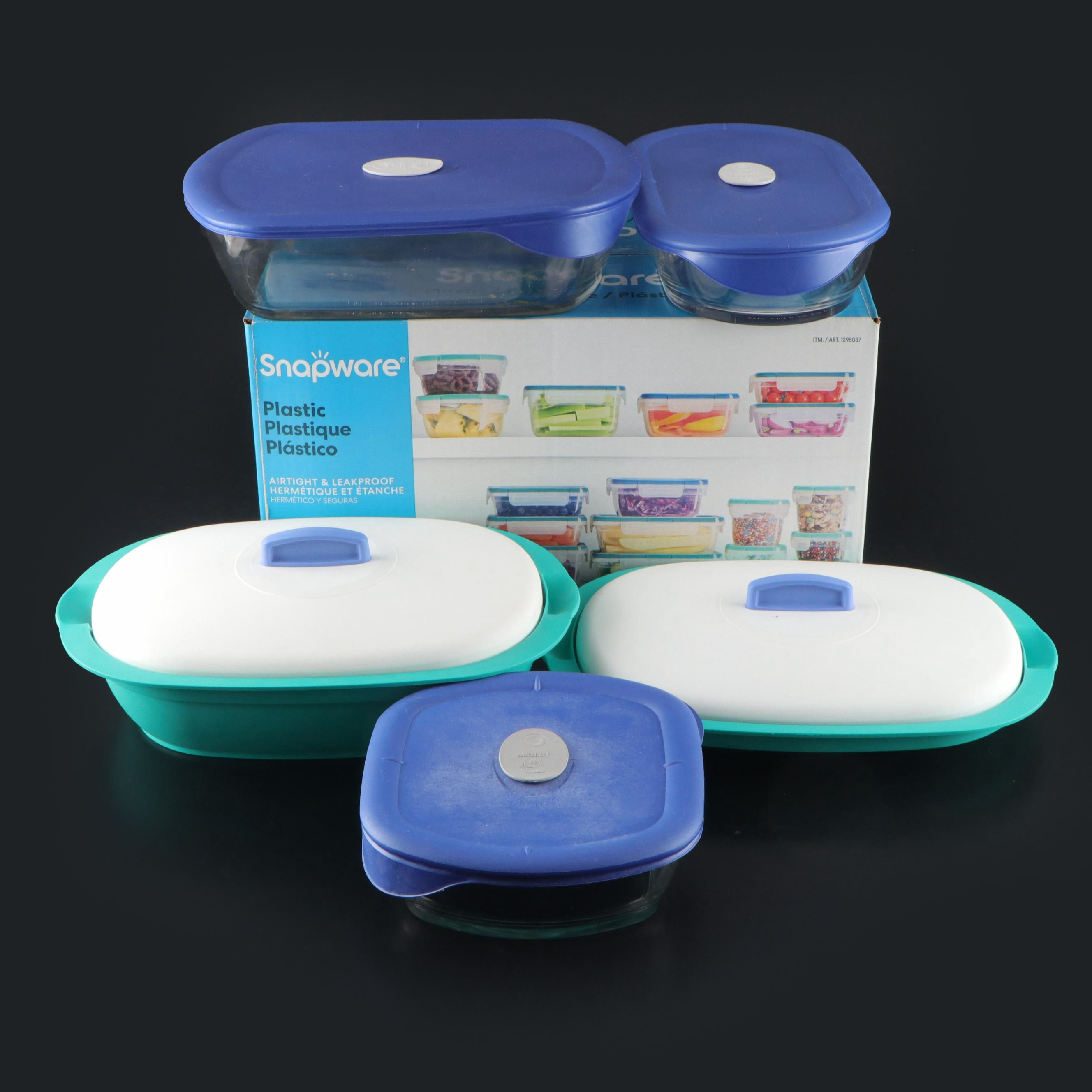 Pyrex Glass Food Containers with Plastic Lids and More Tupperware