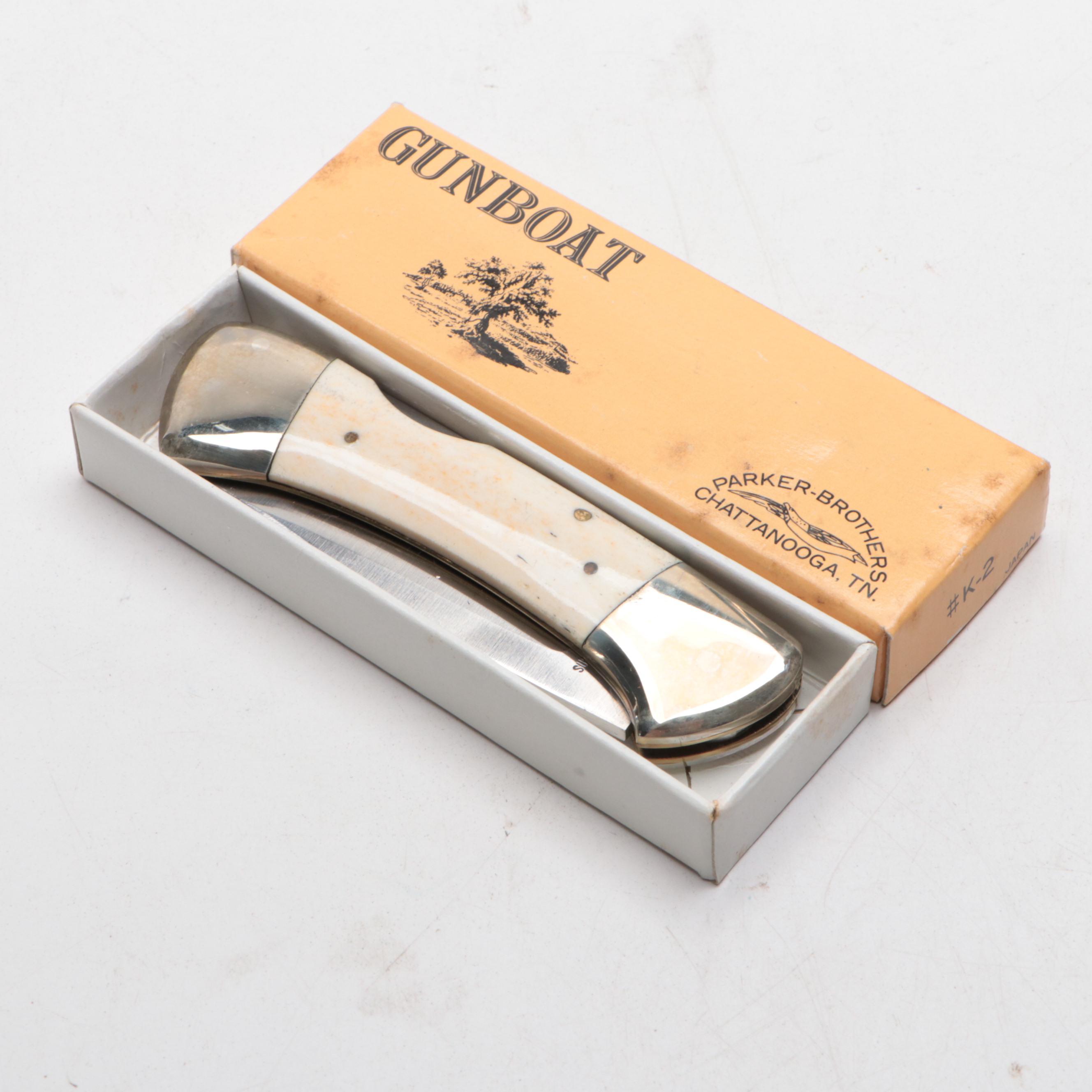 Parker-Frost "Bear Cub Scrimshaw" with More Folding Knives and Sharpening Stones
