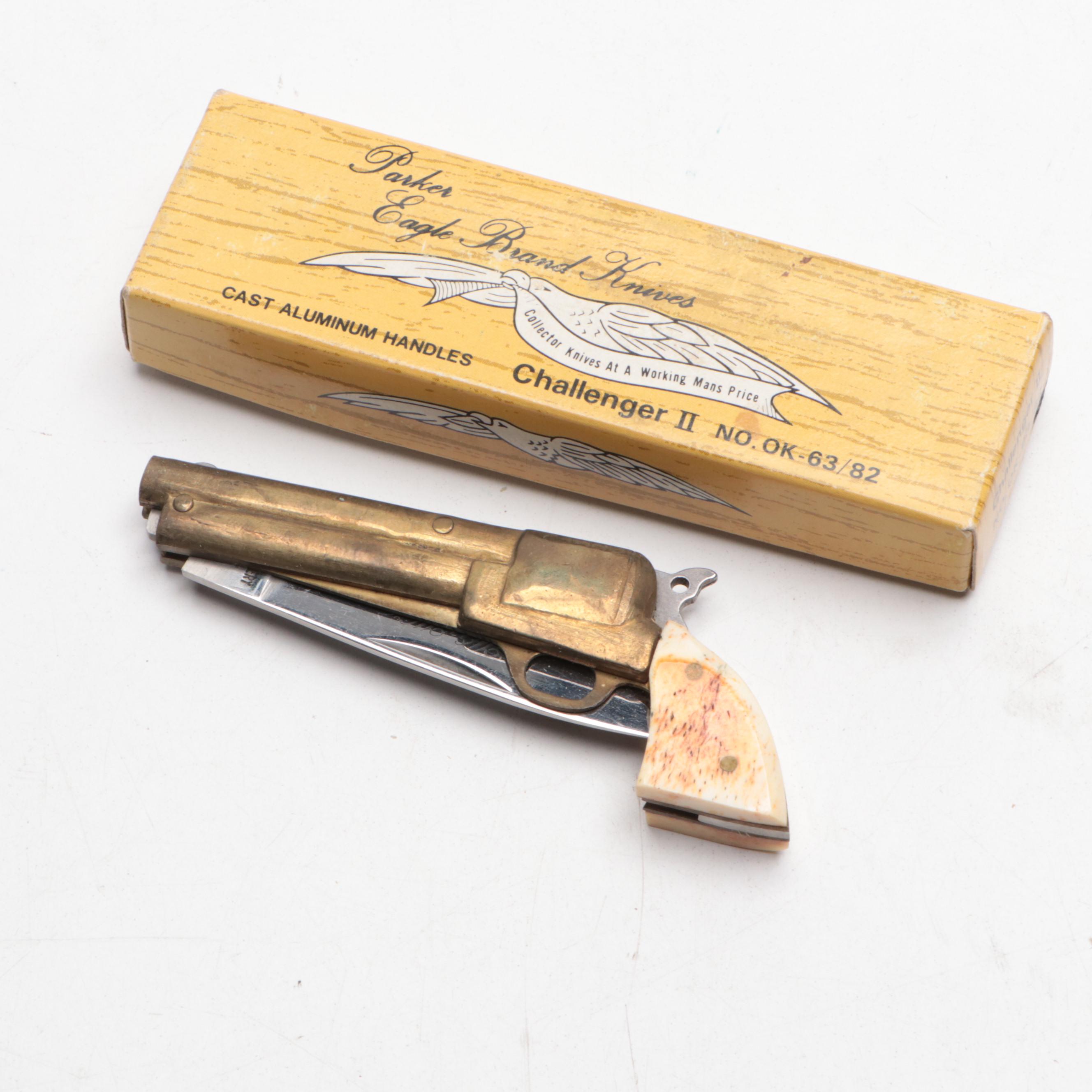 Parker-Frost "Bear Cub Scrimshaw" with More Folding Knives and Sharpening Stones