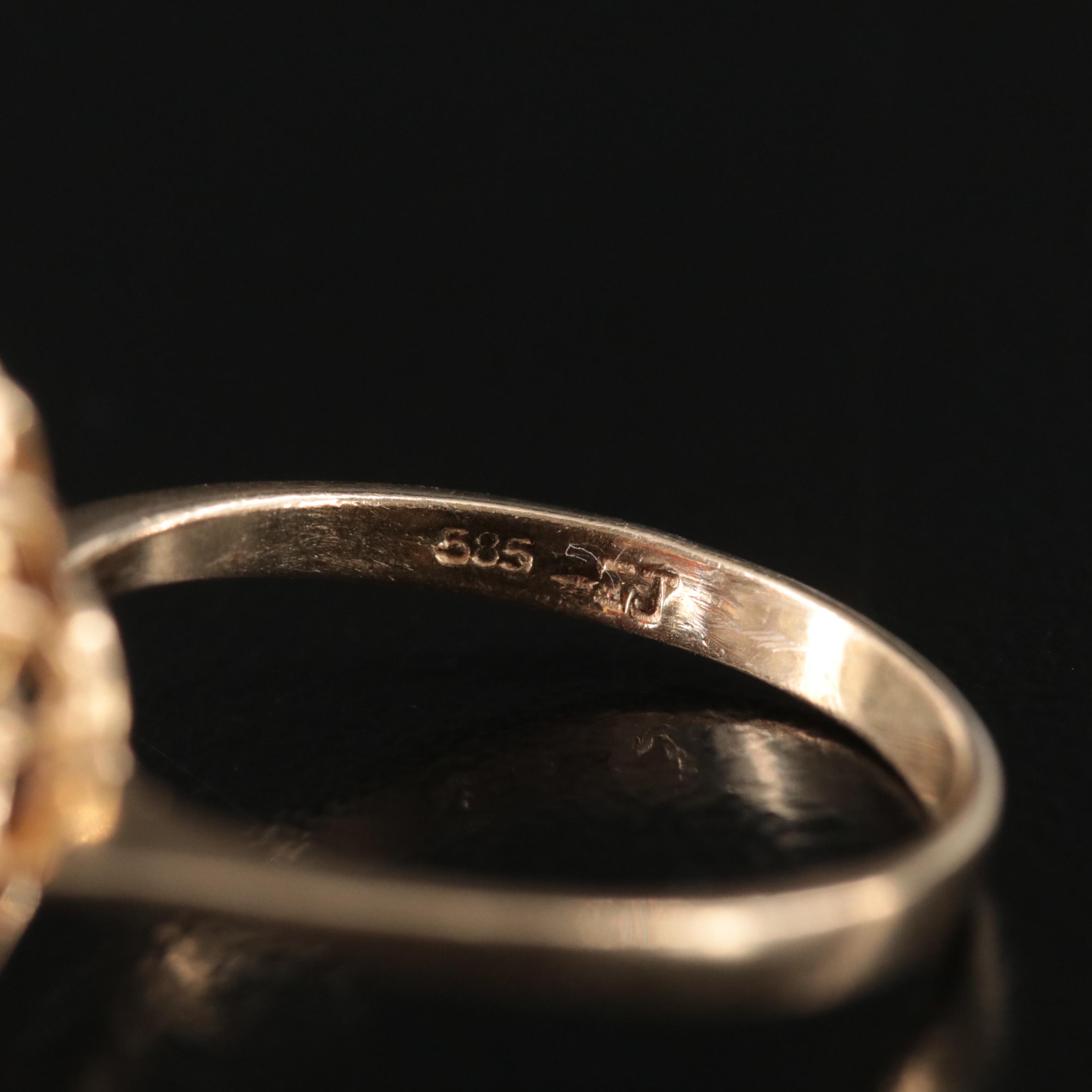 14K Garnet and Diamond Ring