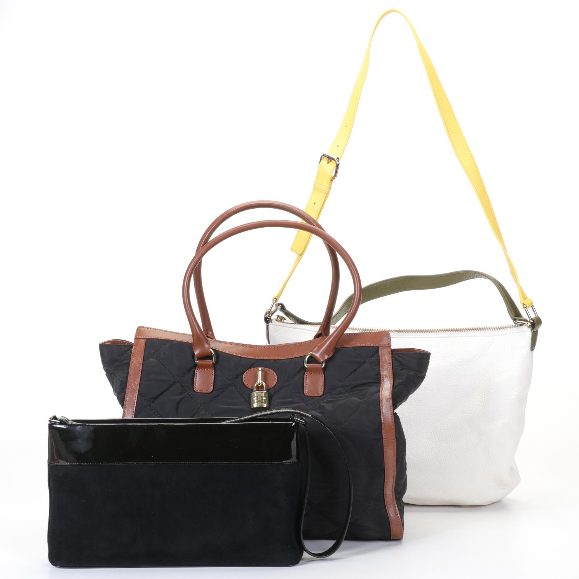 Talbots Pebbled Leather, Quilted Nylon, and Suede Handbags