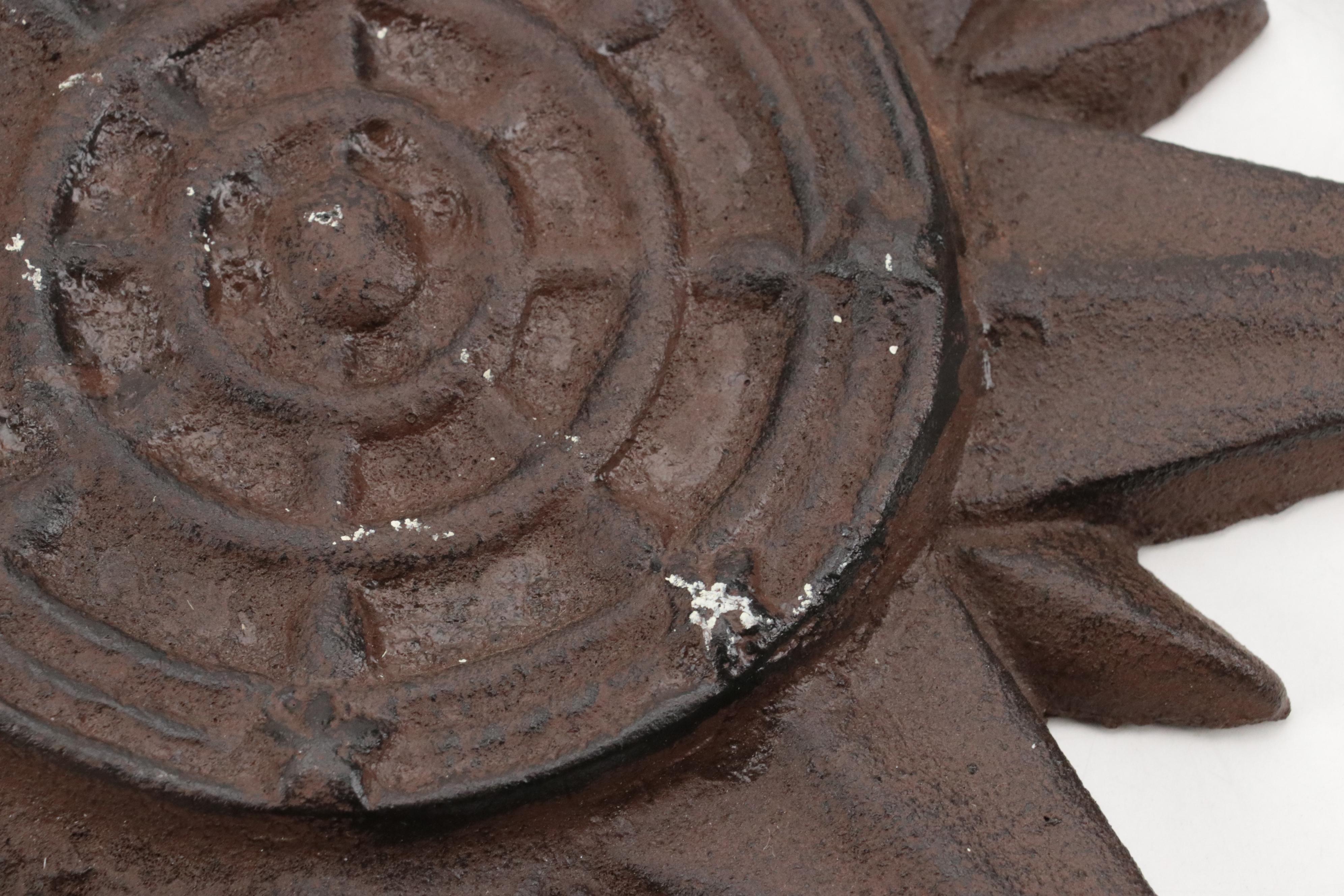 Neoclassical Style Painted Metal Plaque with Metal Compass Plaque