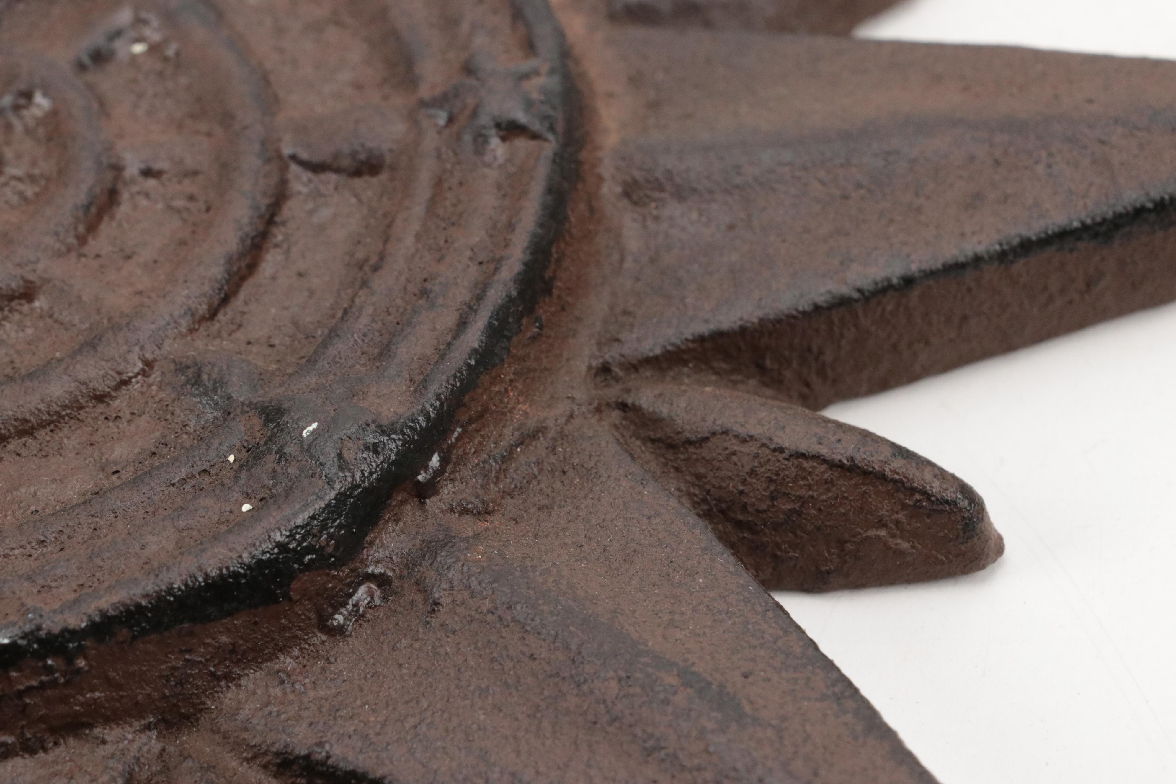 Neoclassical Style Painted Metal Plaque with Metal Compass Plaque