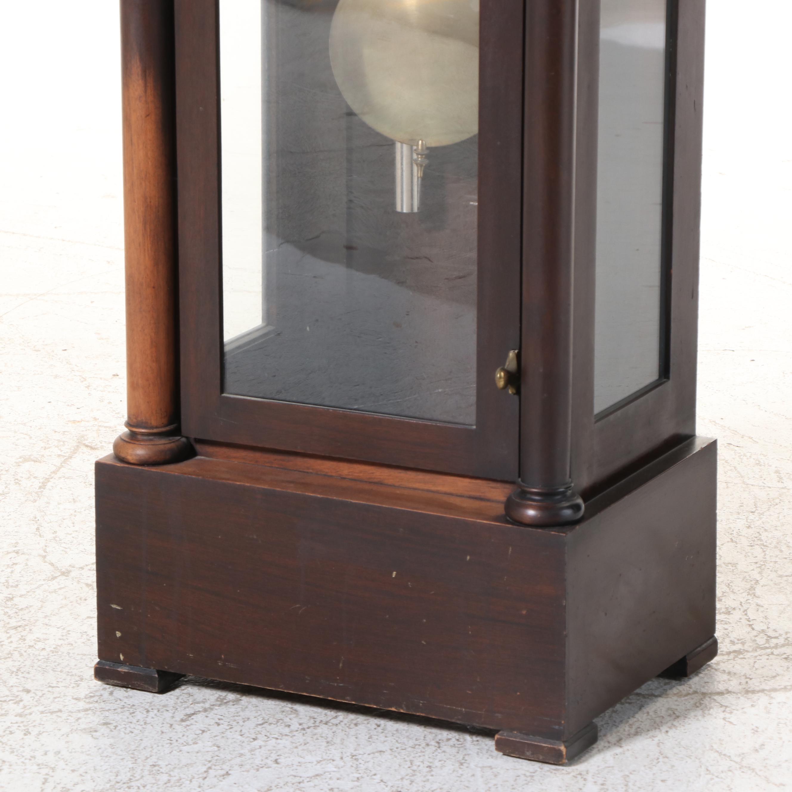Charles Jacques Empire Style Mahogany and Brass Grandfather Clock, Early 20th C.