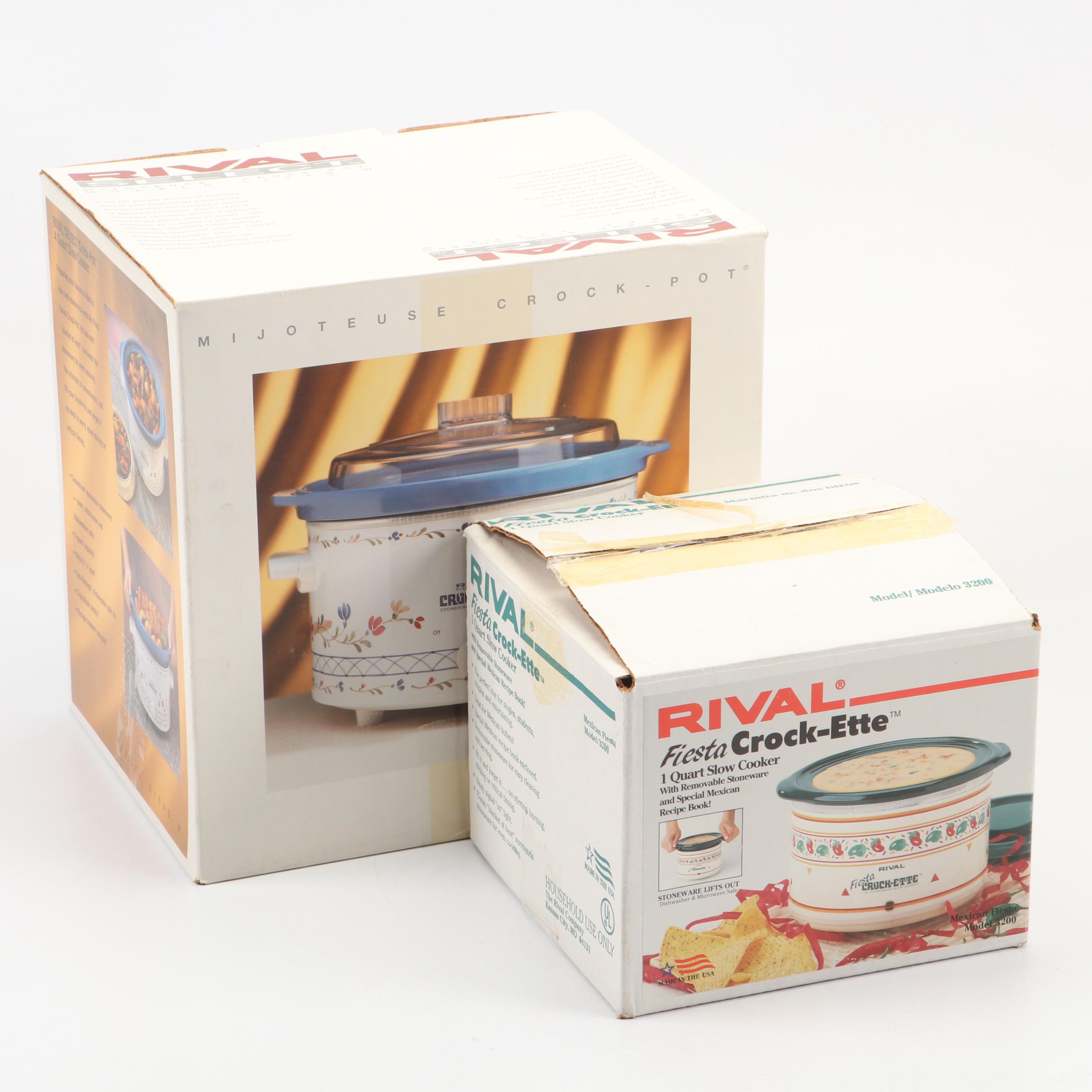 Rival Select Crock Pot Stoneware Slow Cooker and Fiesta Crock-Ette Slow Cooker