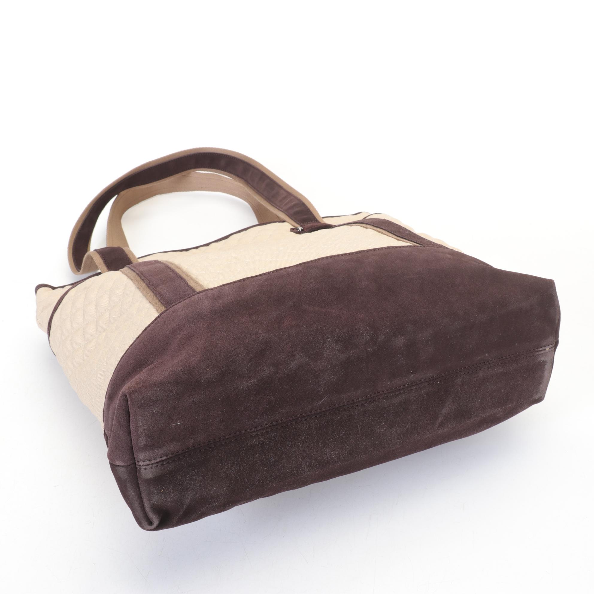 Vera Bradley "Chestnut" Tote in Khaki and Makeup Bag in "Kensington"