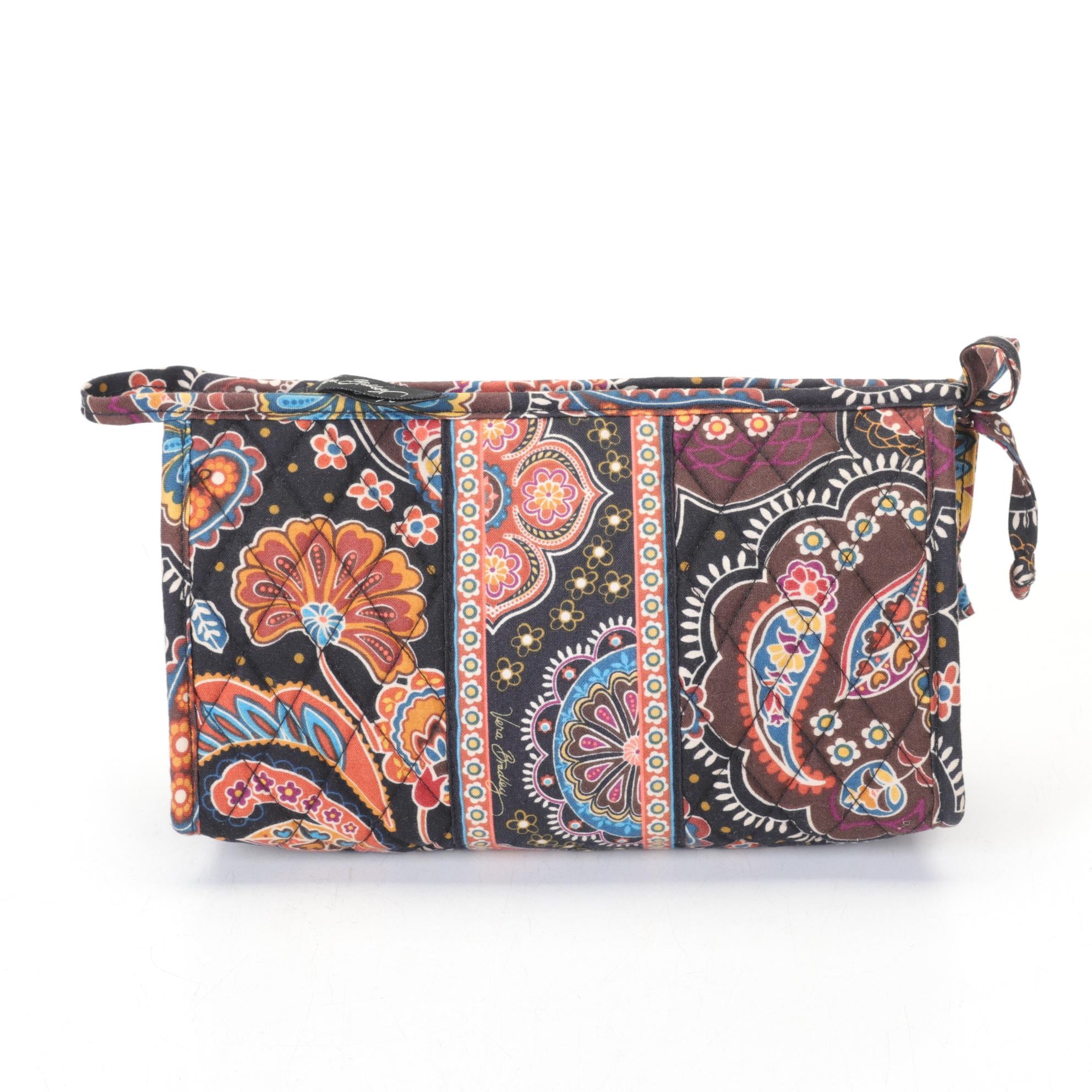 Vera Bradley "Chestnut" Tote in Khaki and Makeup Bag in "Kensington"