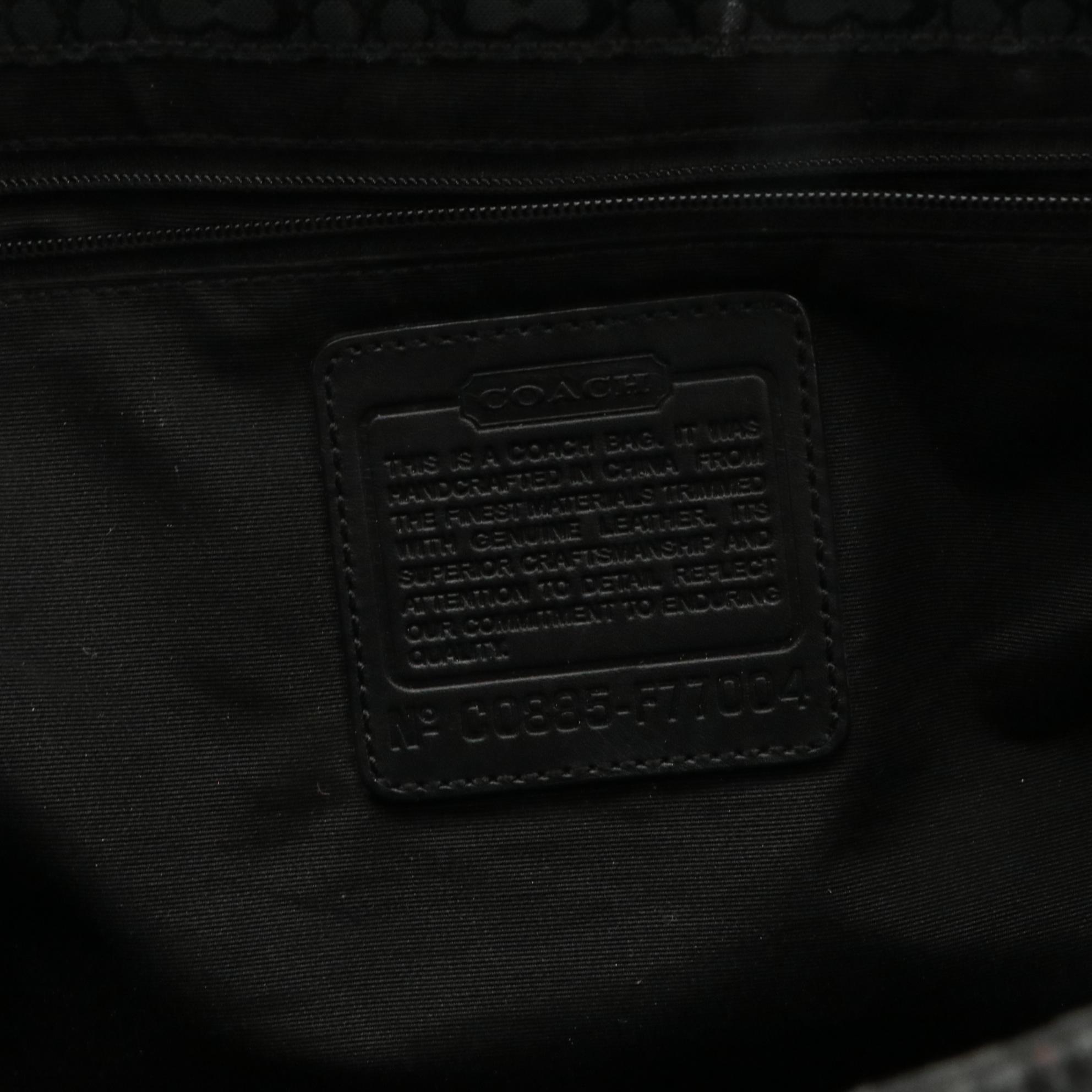 Coach Hudson Commuter Briefcase Bag in Black Signature Canvas and Leather Trim