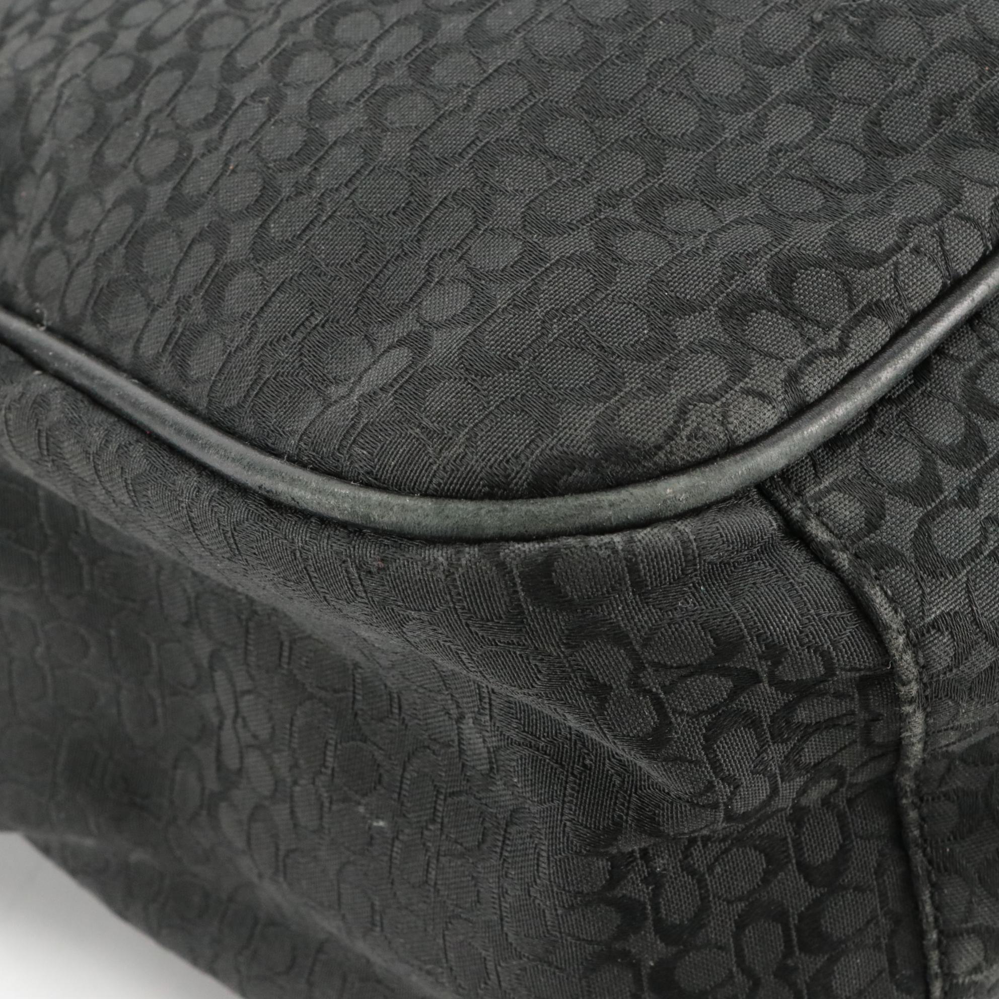 Coach Hudson Commuter Briefcase Bag in Black Signature Canvas and Leather Trim