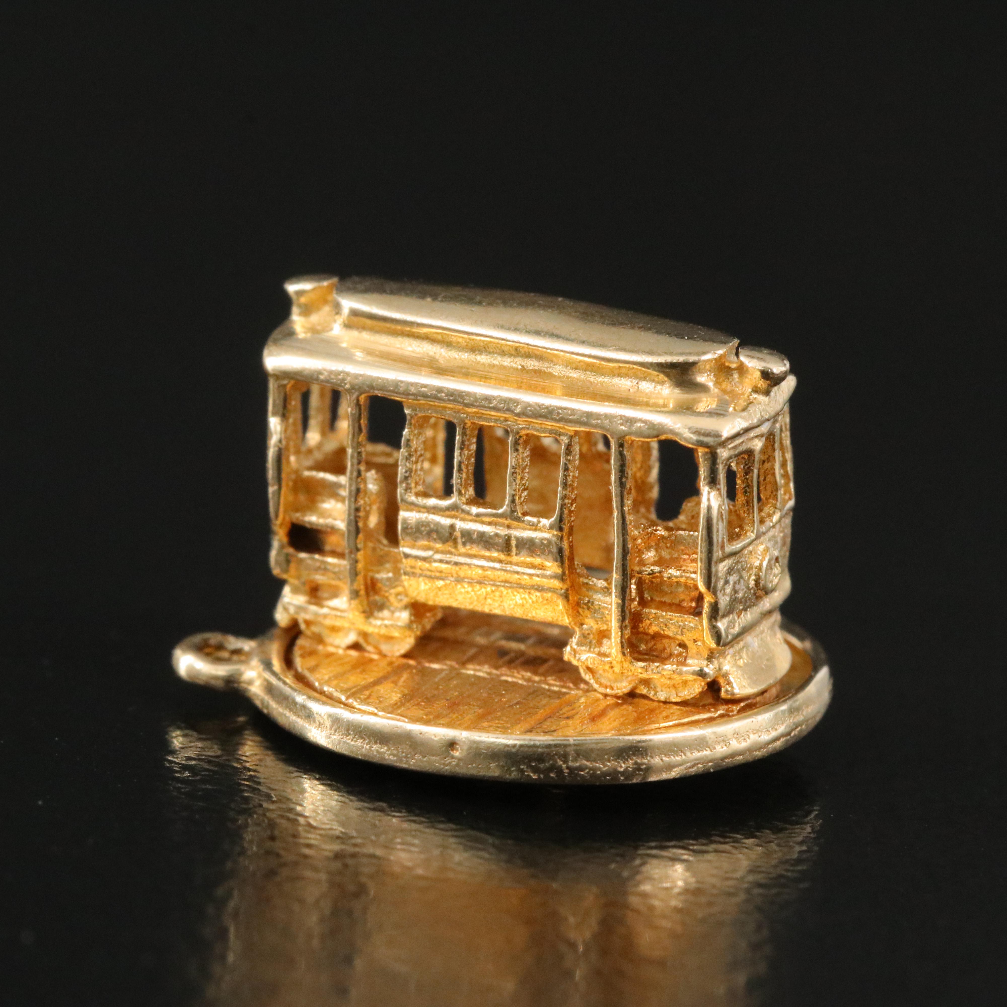 14K San Francisco Cable Car Articulated Charm