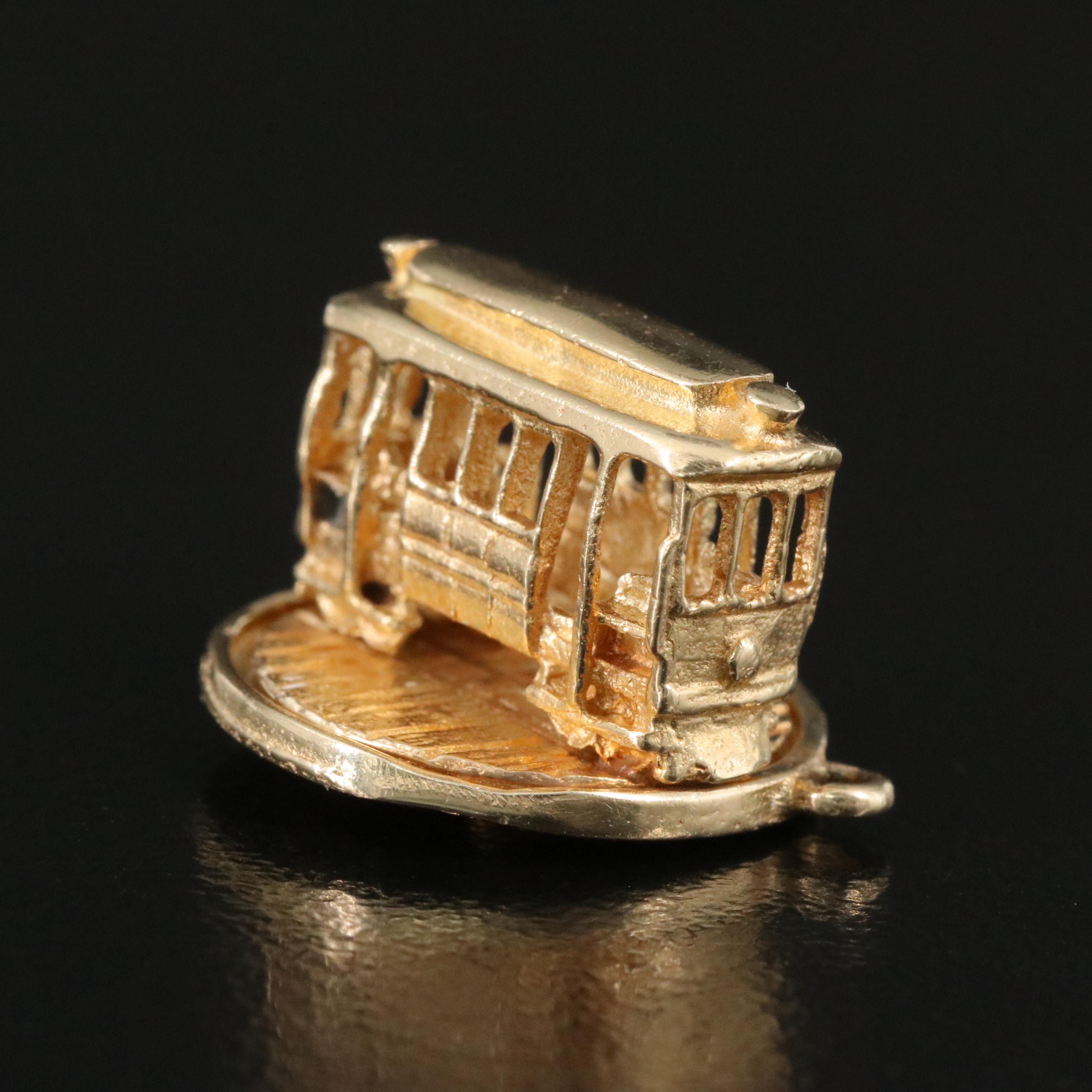 14K San Francisco Cable Car Articulated Charm