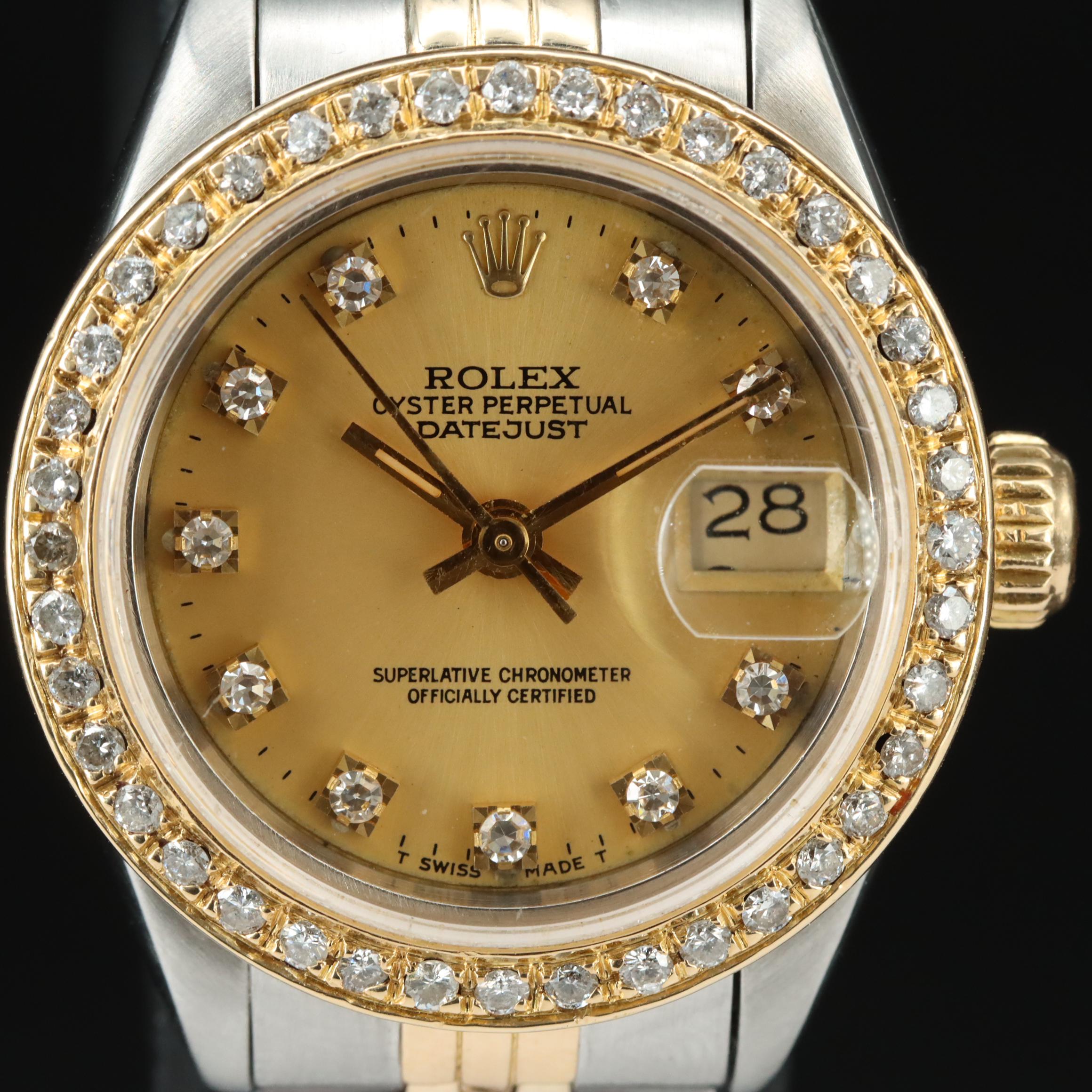 Rolex Datejust 69173 Custom Diamond Set Watch