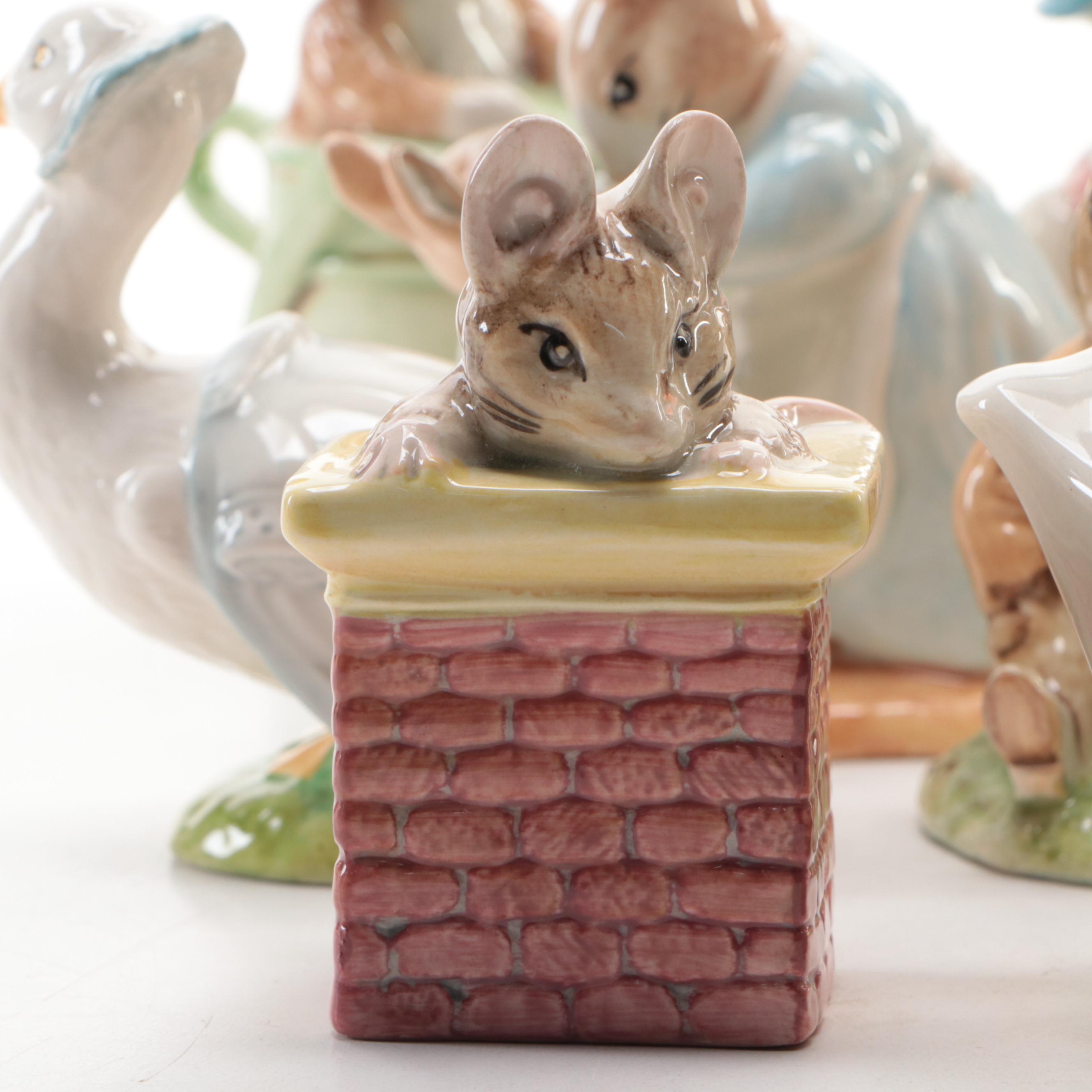 Royal Albert Beatrix Potter Porcelain Figurines Incl. Tom Thumb, Peter Rabbit
