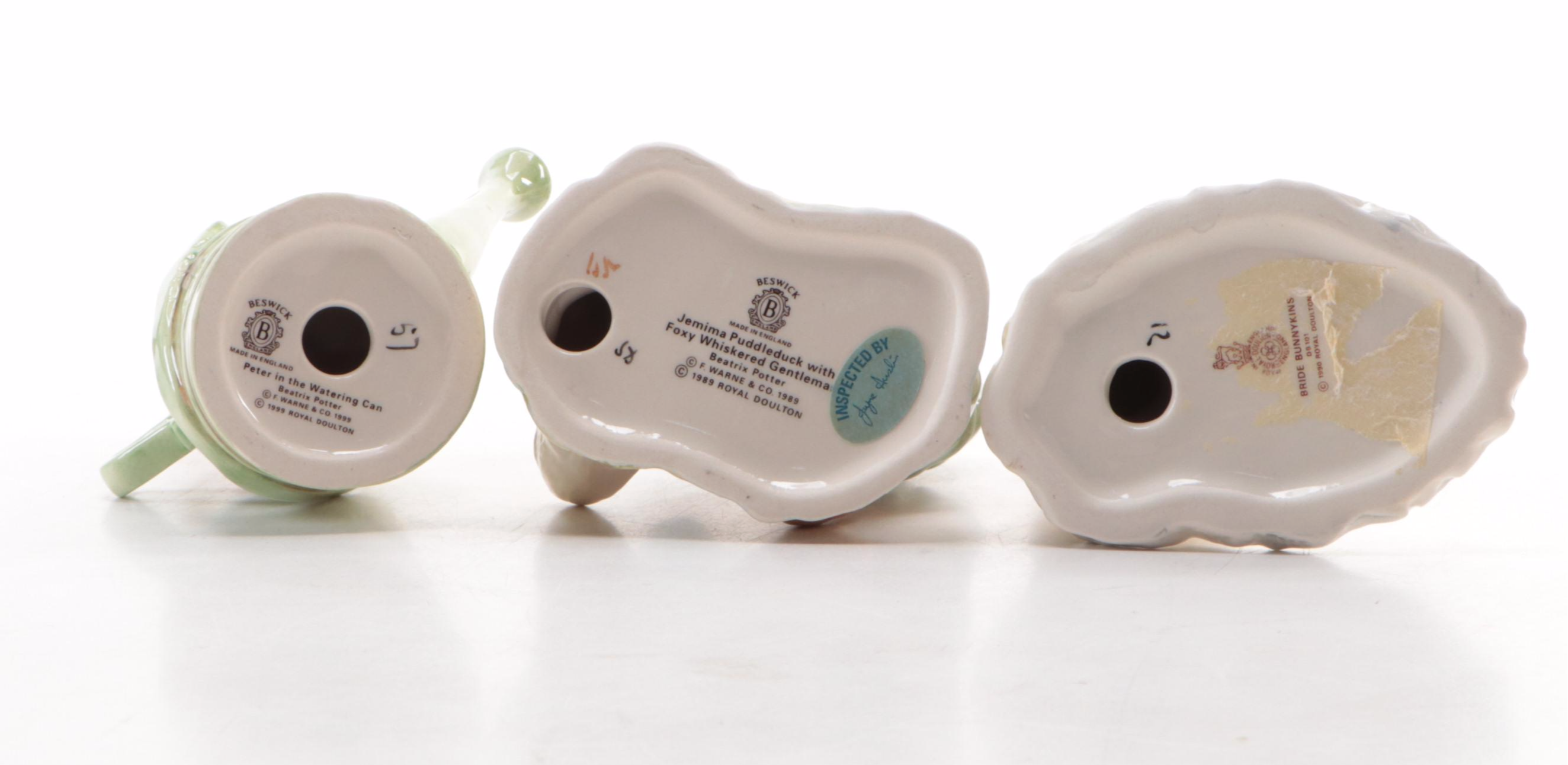 Royal Albert Beatrix Potter Porcelain Figurines Incl. Tom Thumb, Peter Rabbit