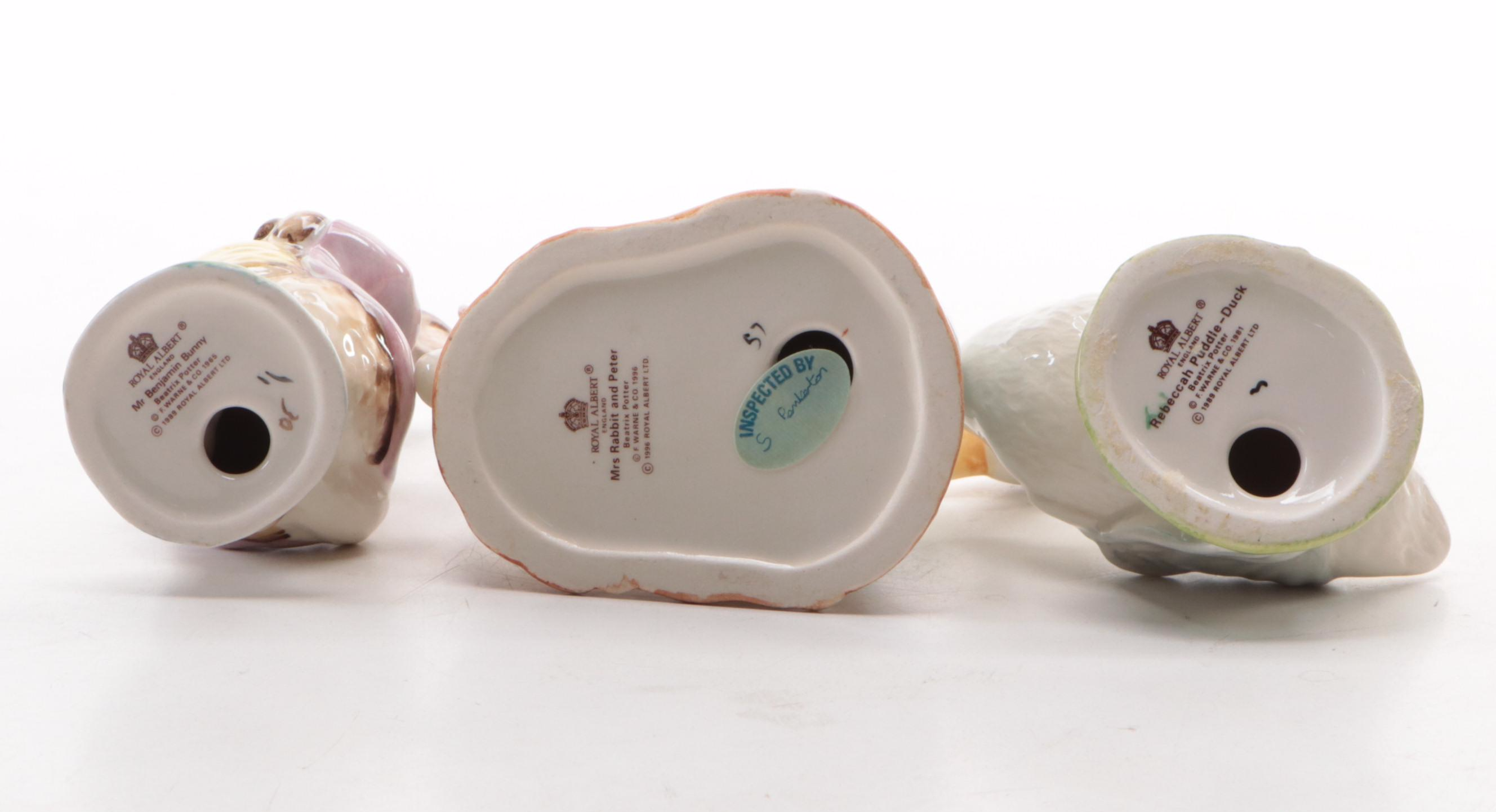 Royal Albert Beatrix Potter Porcelain Figurines Incl. Tom Thumb, Peter Rabbit