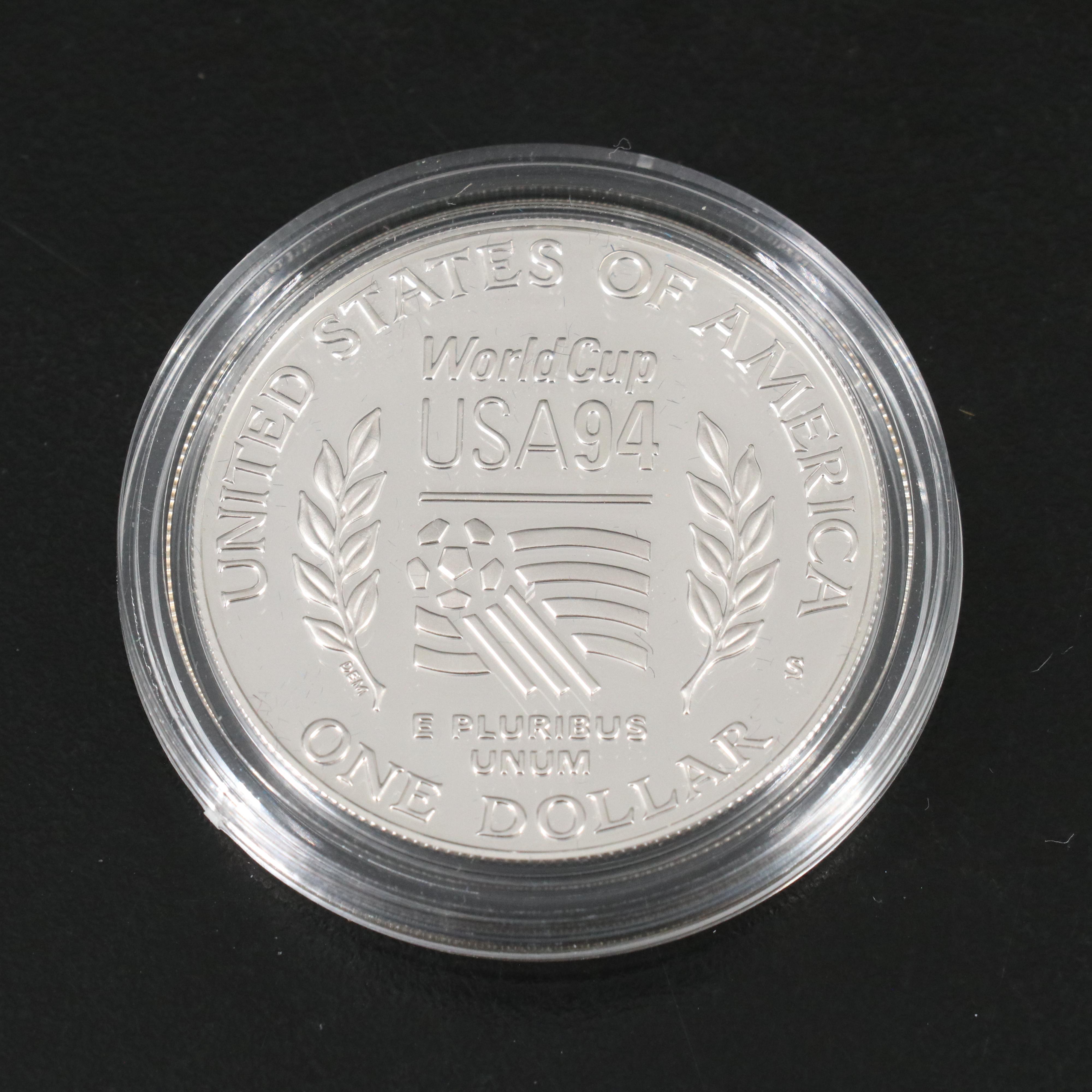 Three 1994 World Cup Proof Commemorative Silver Dollars