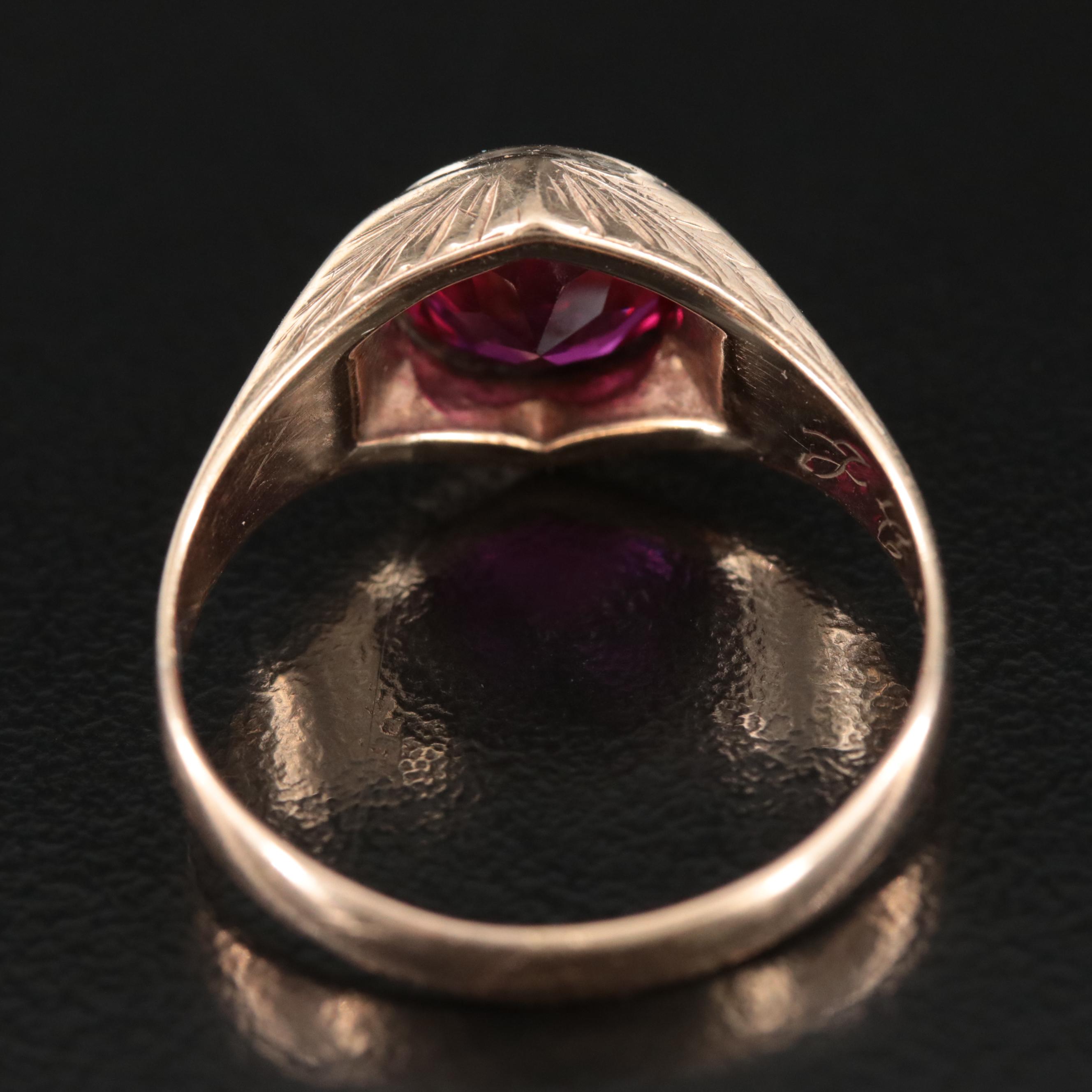 Vintage 10K Ruby Bezel Ring