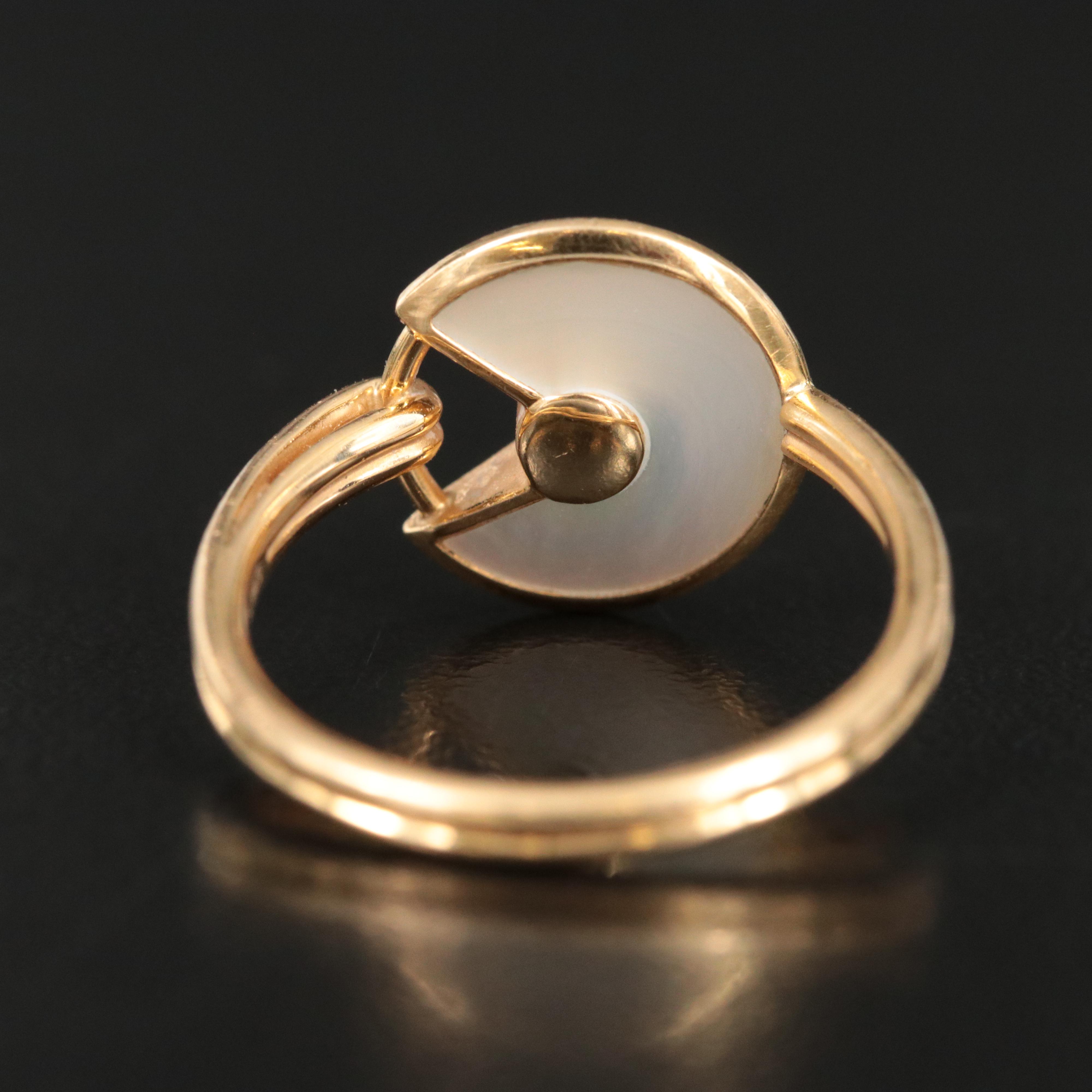 Cartier Amulette de Cartier 18K Mother of Pearl and Diamond Ring