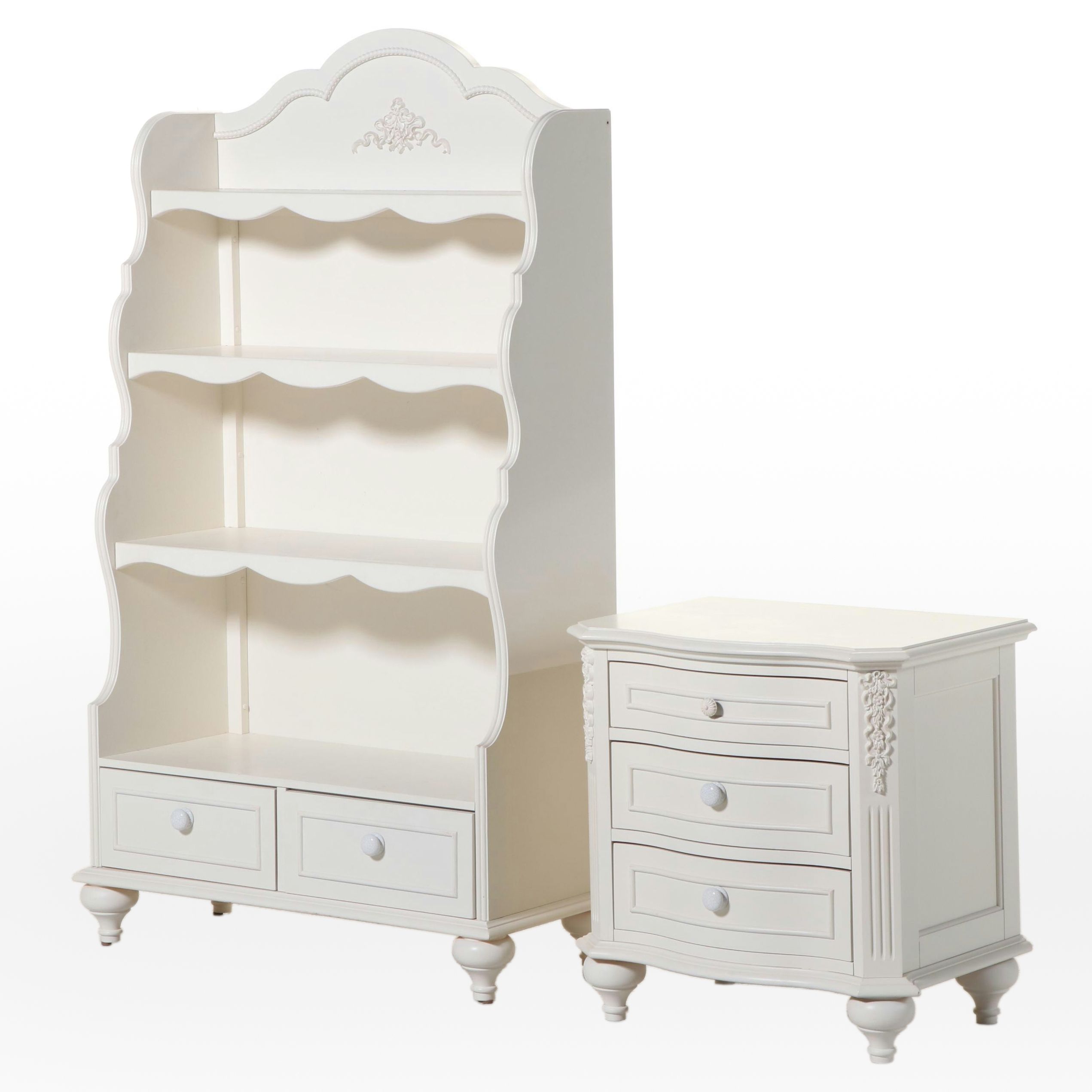 Legacy Classic Furniture White-Painted Bookcase and Nightstand
