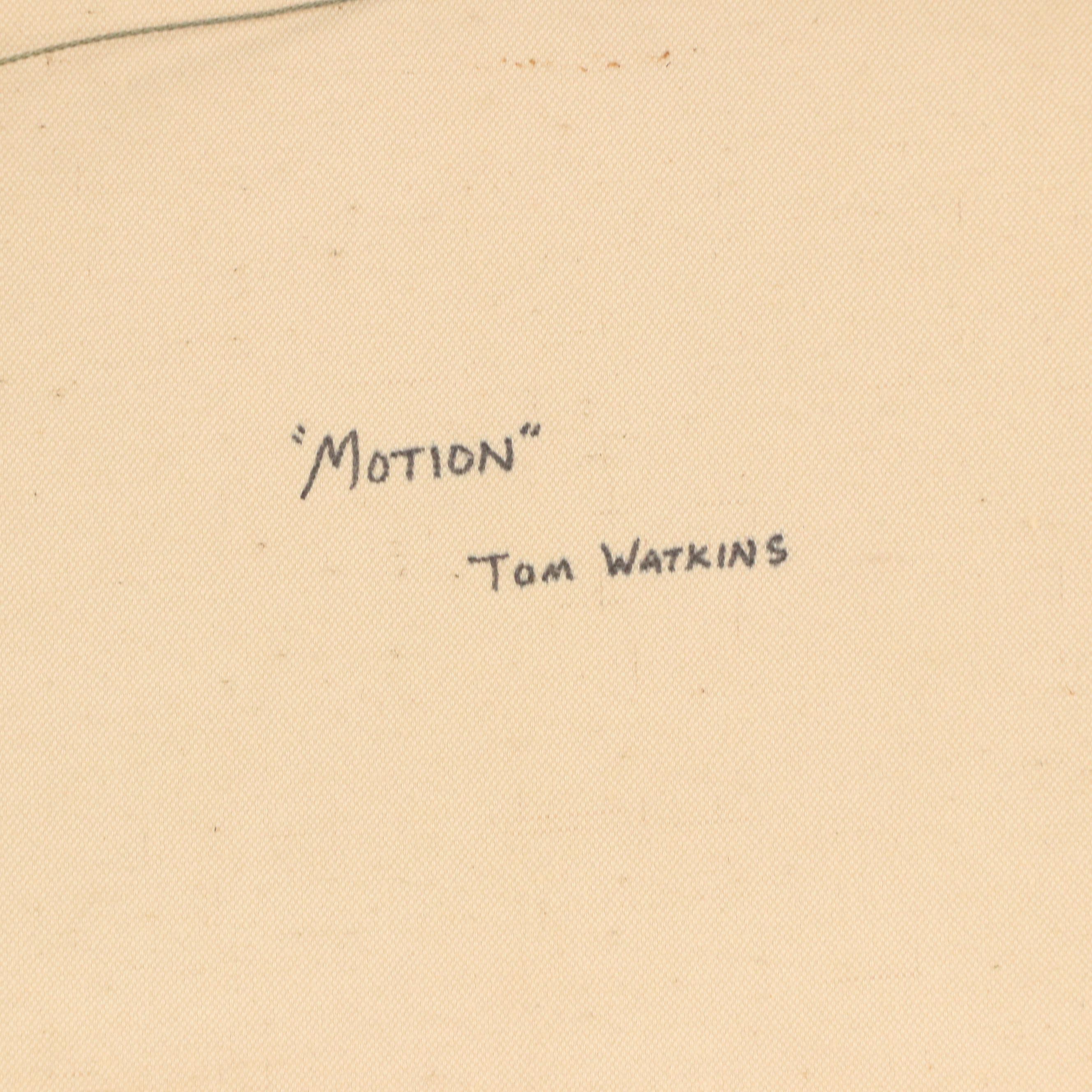 J. Thomas Watkins Modernist Abstract Mixed Media Painting "Motion," 21st Century