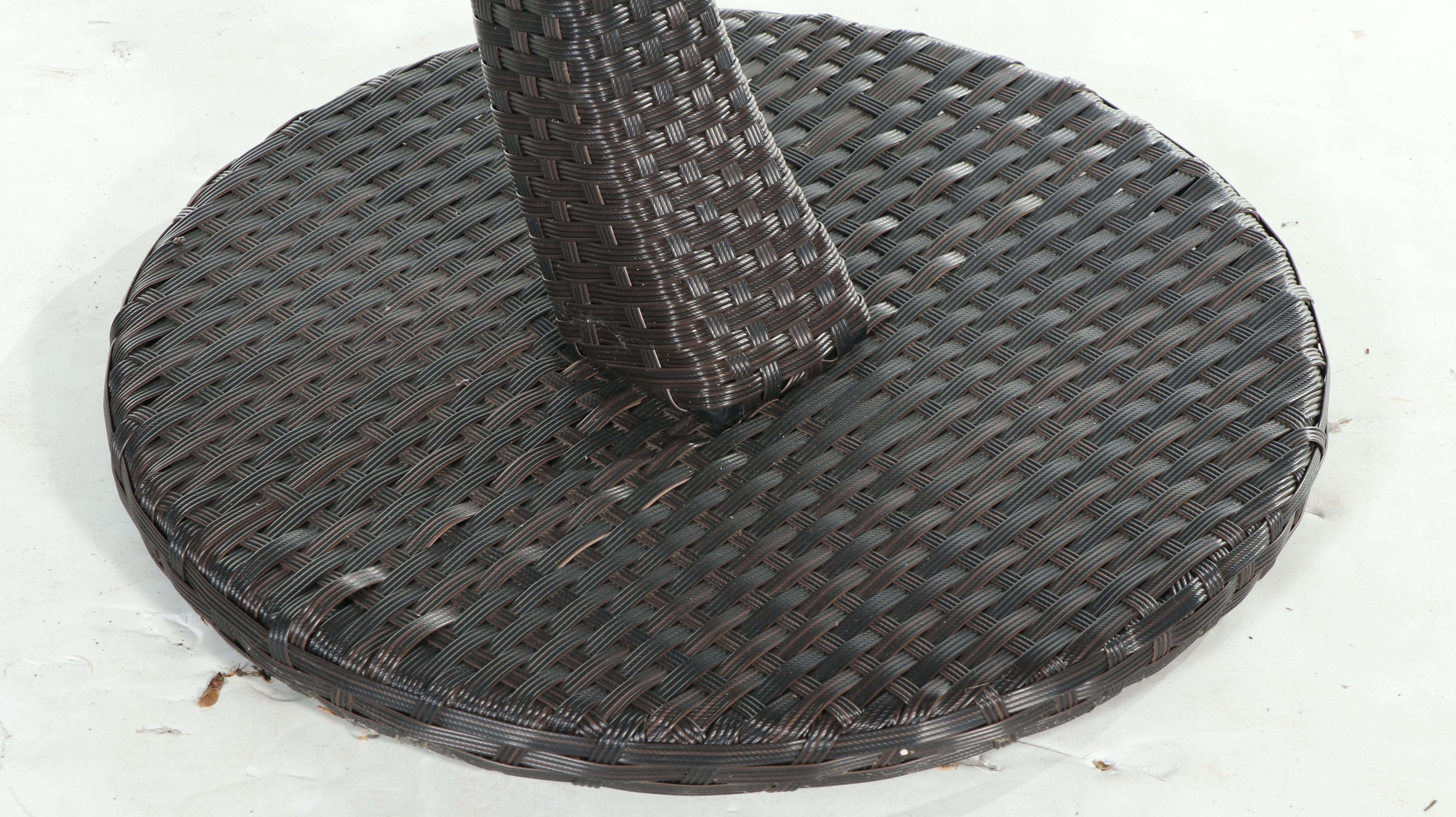 Resin Wicker Patio Side Table and Cooler, Incl. Allibert by Keter California