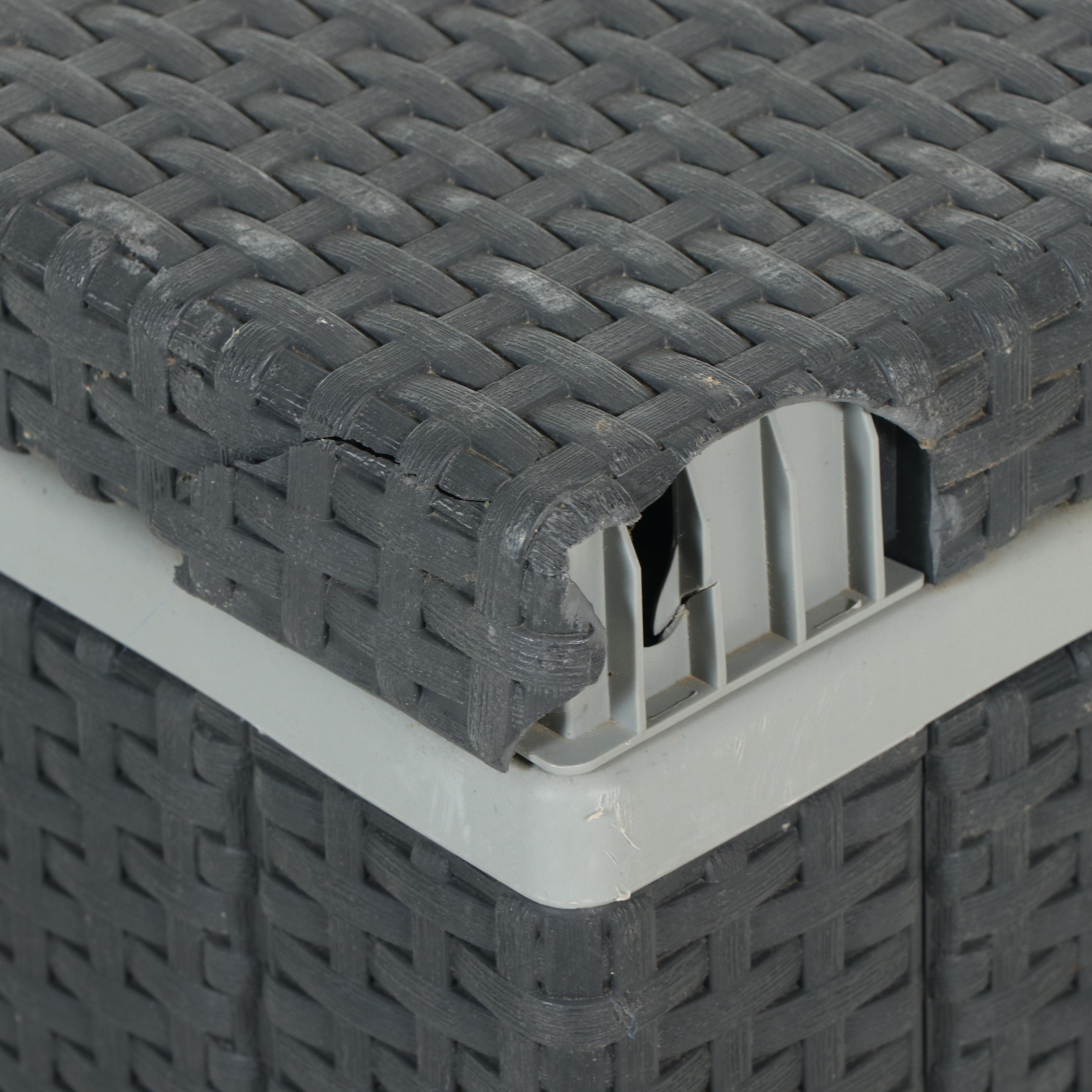 Resin Wicker Patio Side Table and Cooler, Incl. Allibert by Keter California