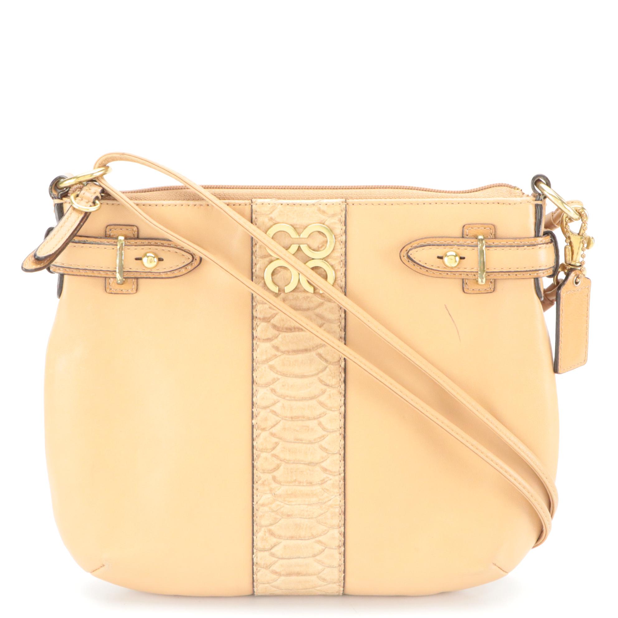 Coach Carly 10615 Leather Bag and 44808 Bag with Snake Effect Trim