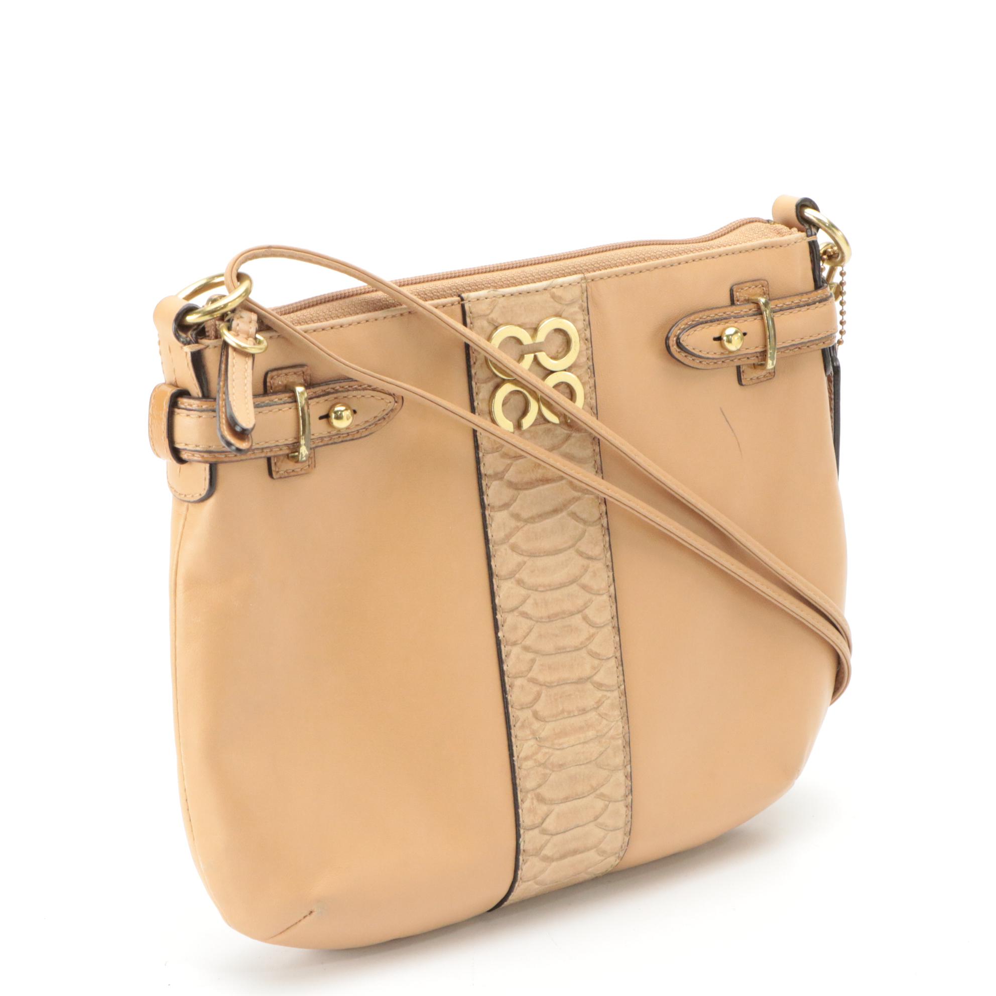 Coach Carly 10615 Leather Bag and 44808 Bag with Snake Effect Trim