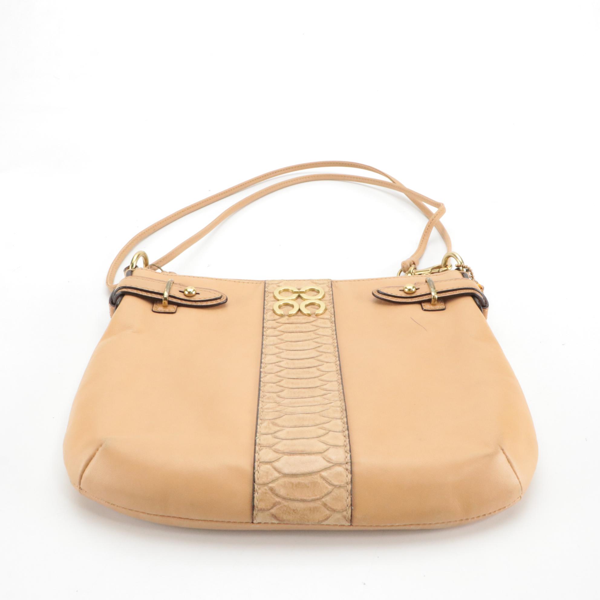 Coach Carly 10615 Leather Bag and 44808 Bag with Snake Effect Trim