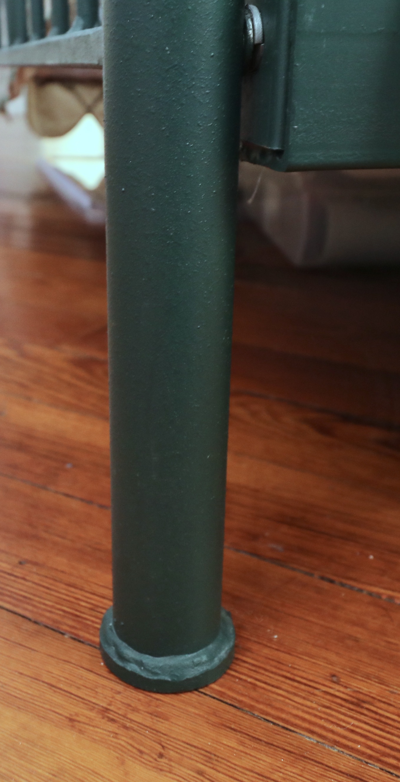 Wrought Iron Queen Bed Frame with Side Table and Floral Appliqué Cotton Bedding