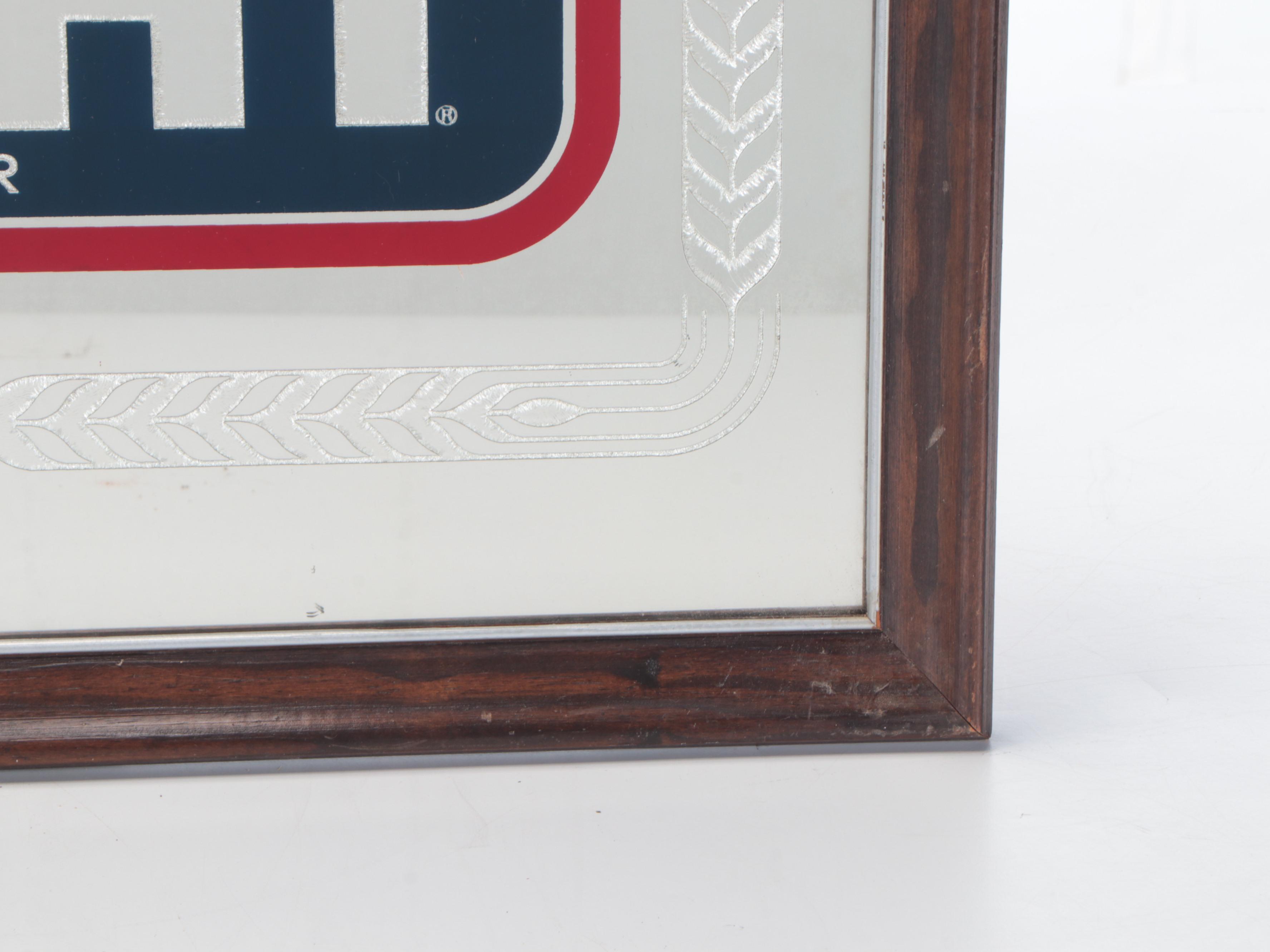 Bud Light and Budweiser Wood-Framed Advertising Bar Mirrors, 1980s