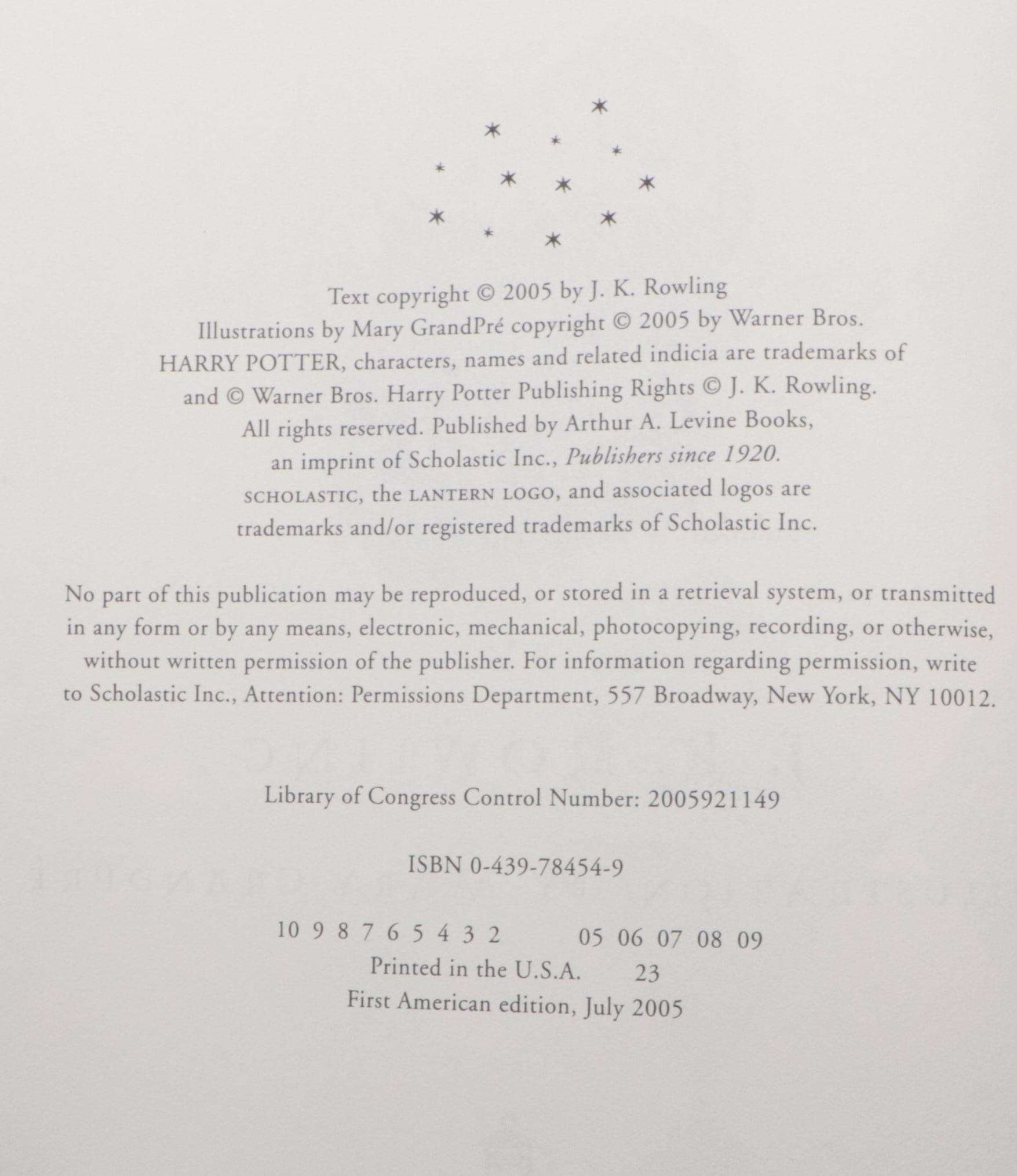 First American Edition "Harry Potter" Complete Set by J. K. Rowling