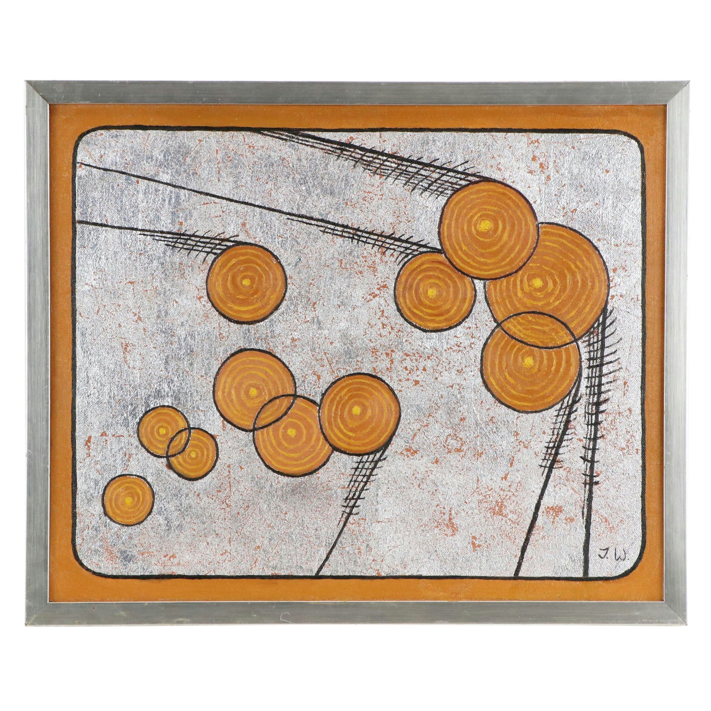 J. Thomas Watkins Modernist Abstract Mixed Media Painting "Motion," 21st Century