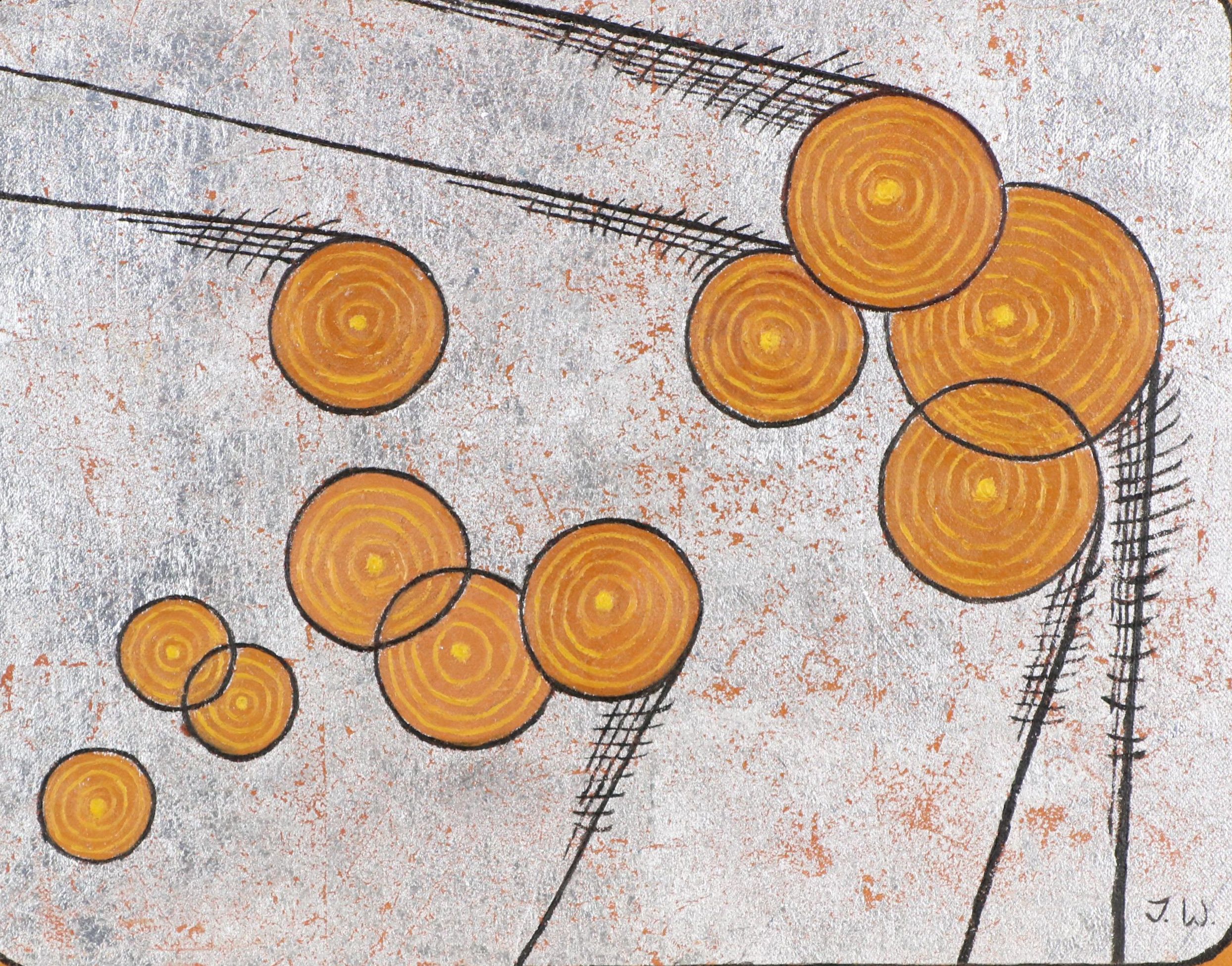 J. Thomas Watkins Modernist Abstract Mixed Media Painting "Motion," 21st Century