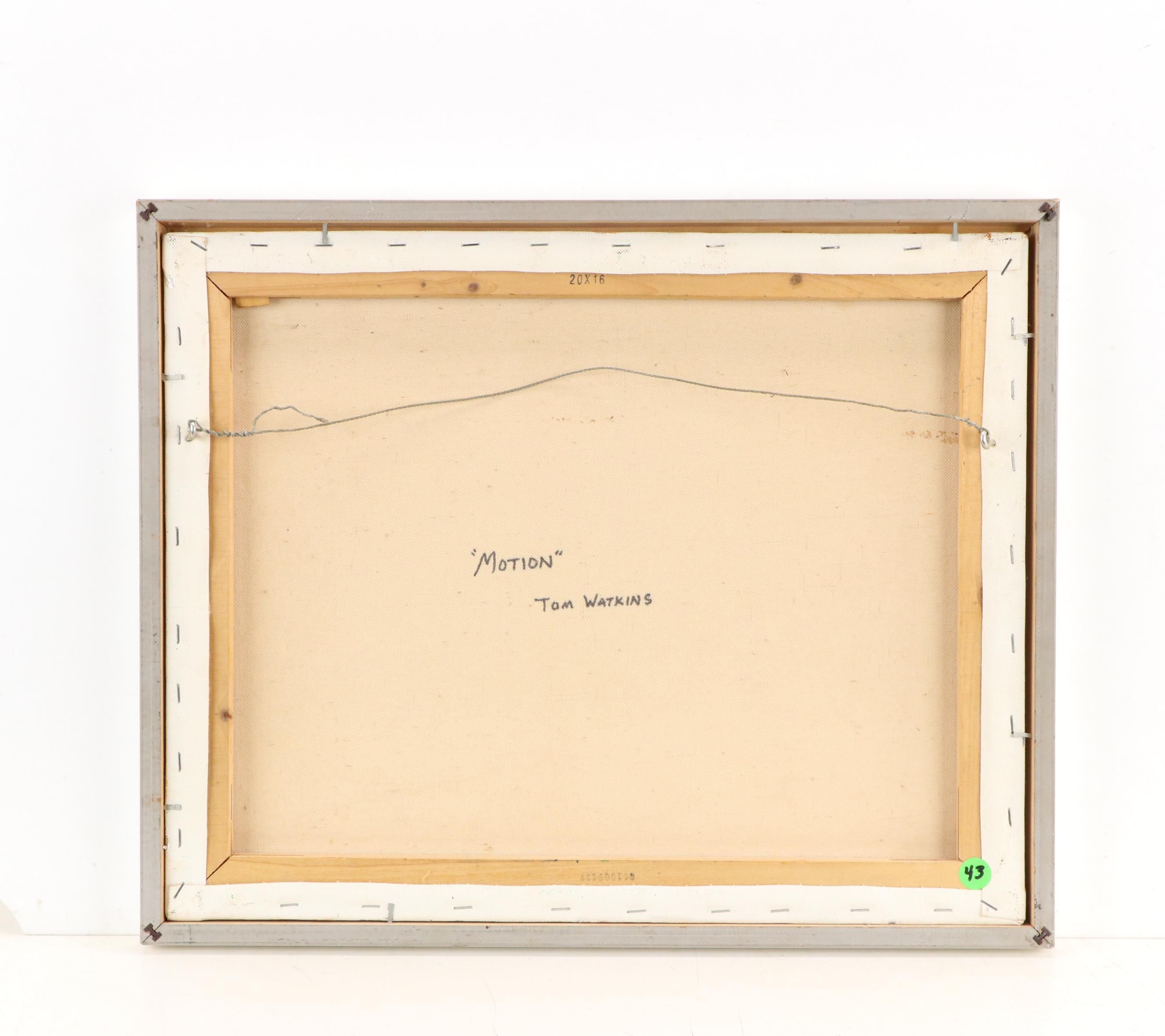 J. Thomas Watkins Modernist Abstract Mixed Media Painting "Motion," 21st Century