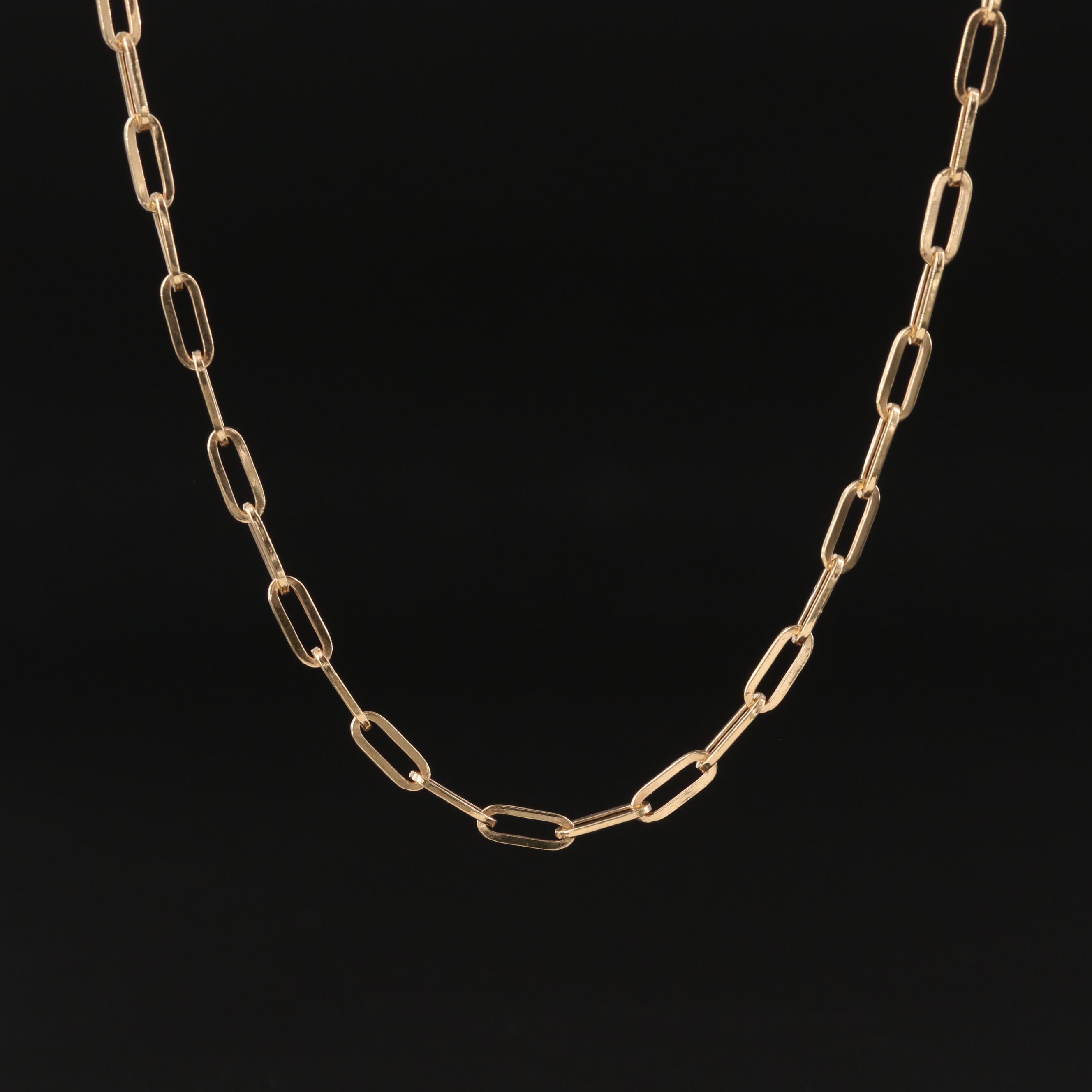 10K Paper Clip Chain Necklace