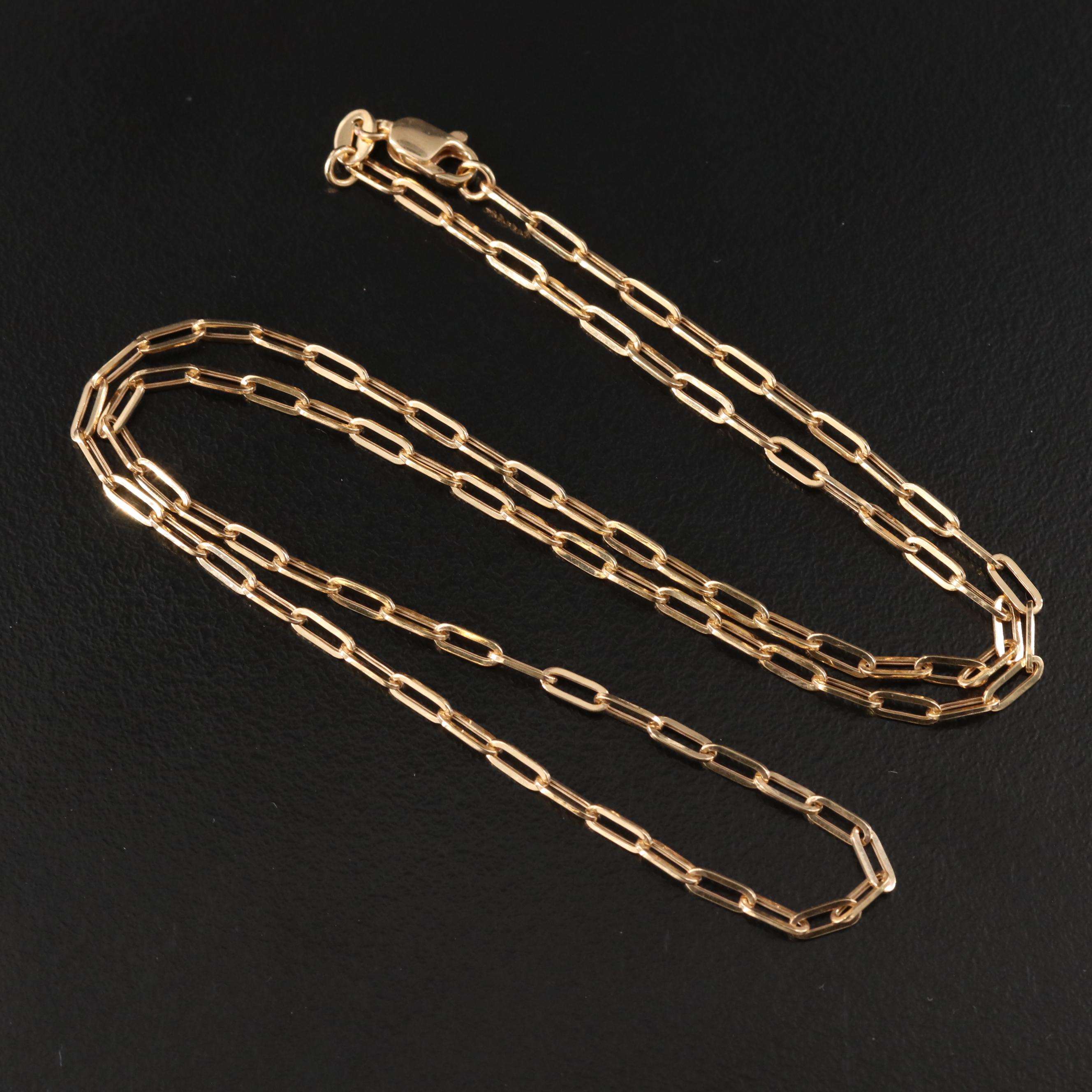 10K Paper Clip Chain Necklace
