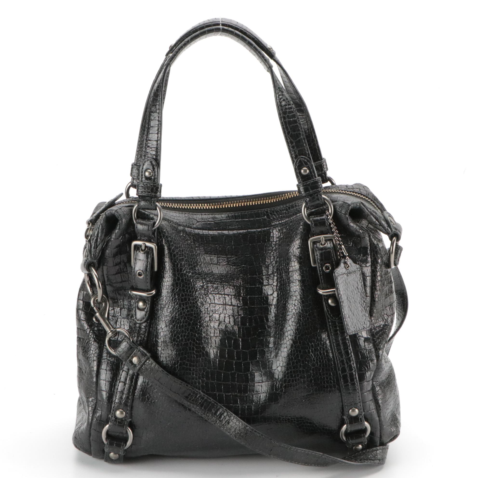 Coach Charlie Tote in Leather & Alexandra Two-Way Croc Embossed Shoulder Bag