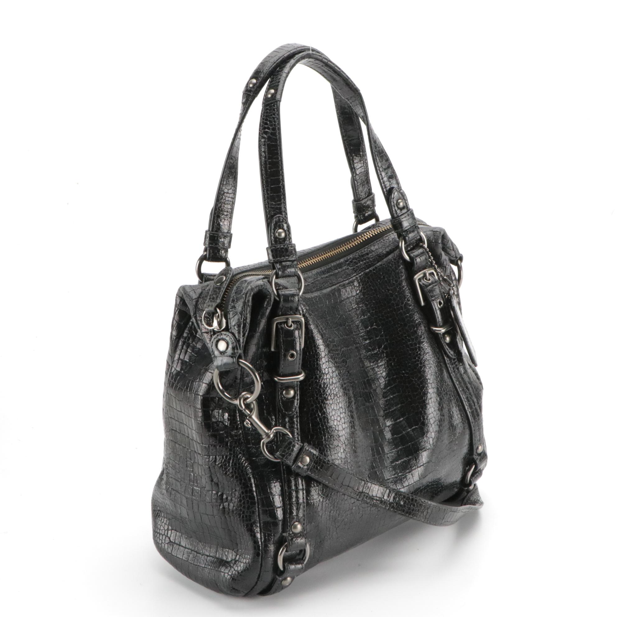 Coach Charlie Tote in Leather & Alexandra Two-Way Croc Embossed Shoulder Bag