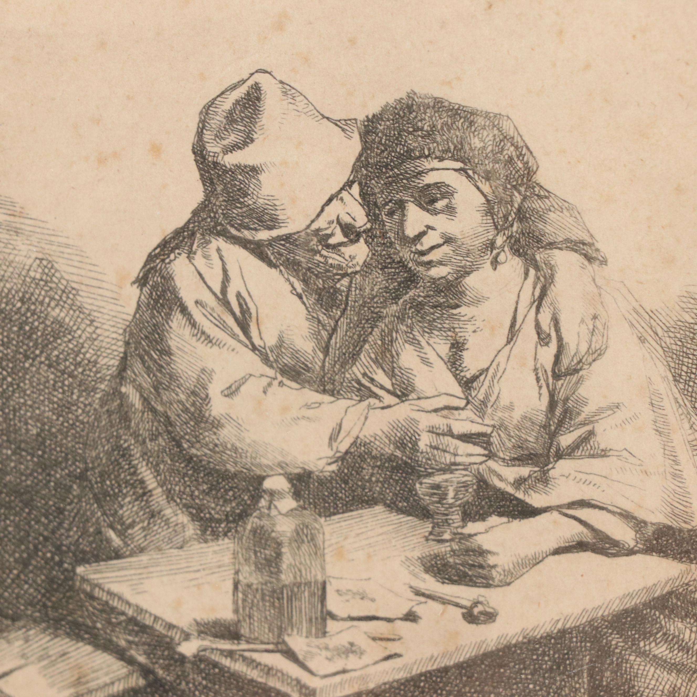 Cornelis Pietersz Bega Etching "The Amorous Couple"