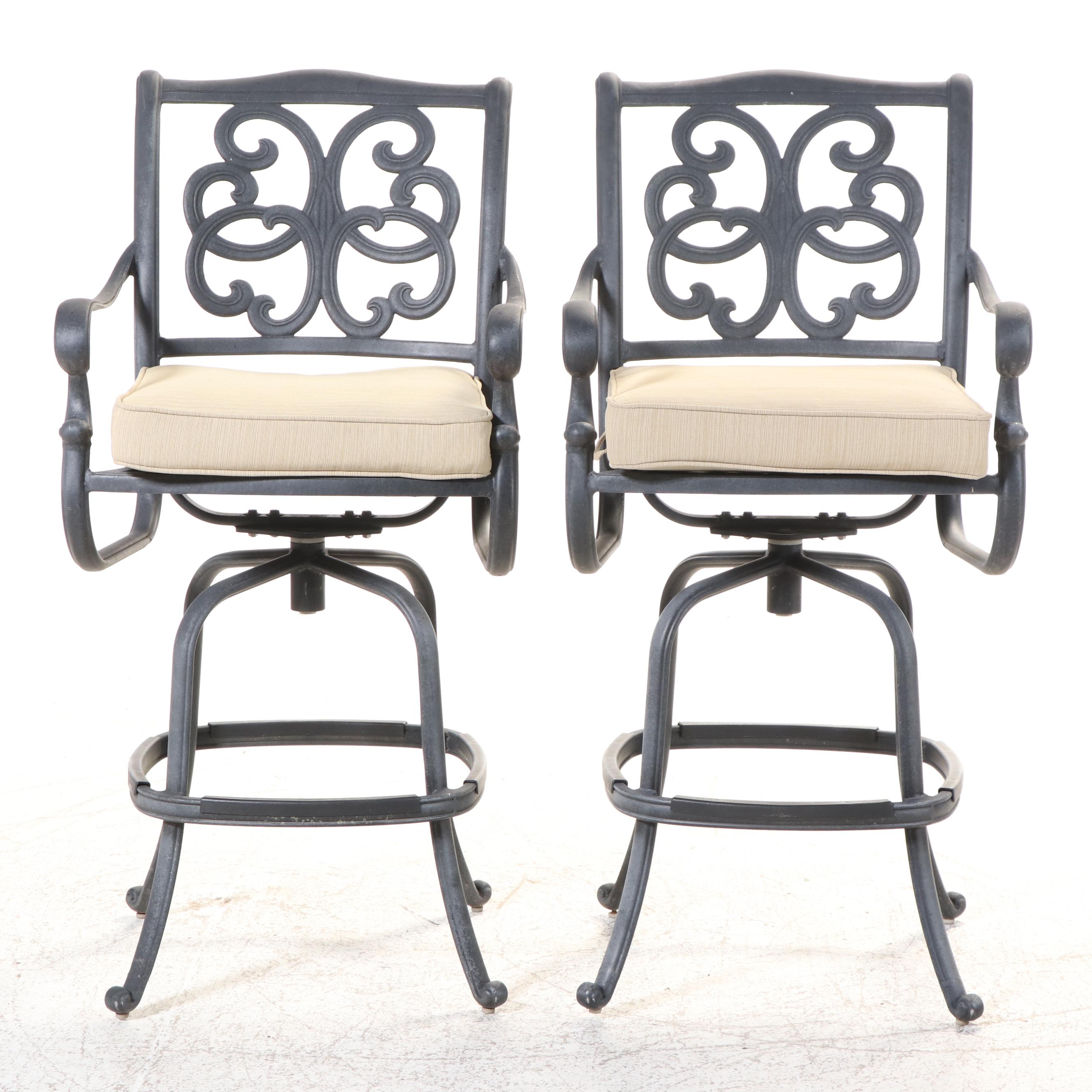 Three-Piece Cast Aluminum Patio Bar Set with Umbrella, Incl. Hanamint