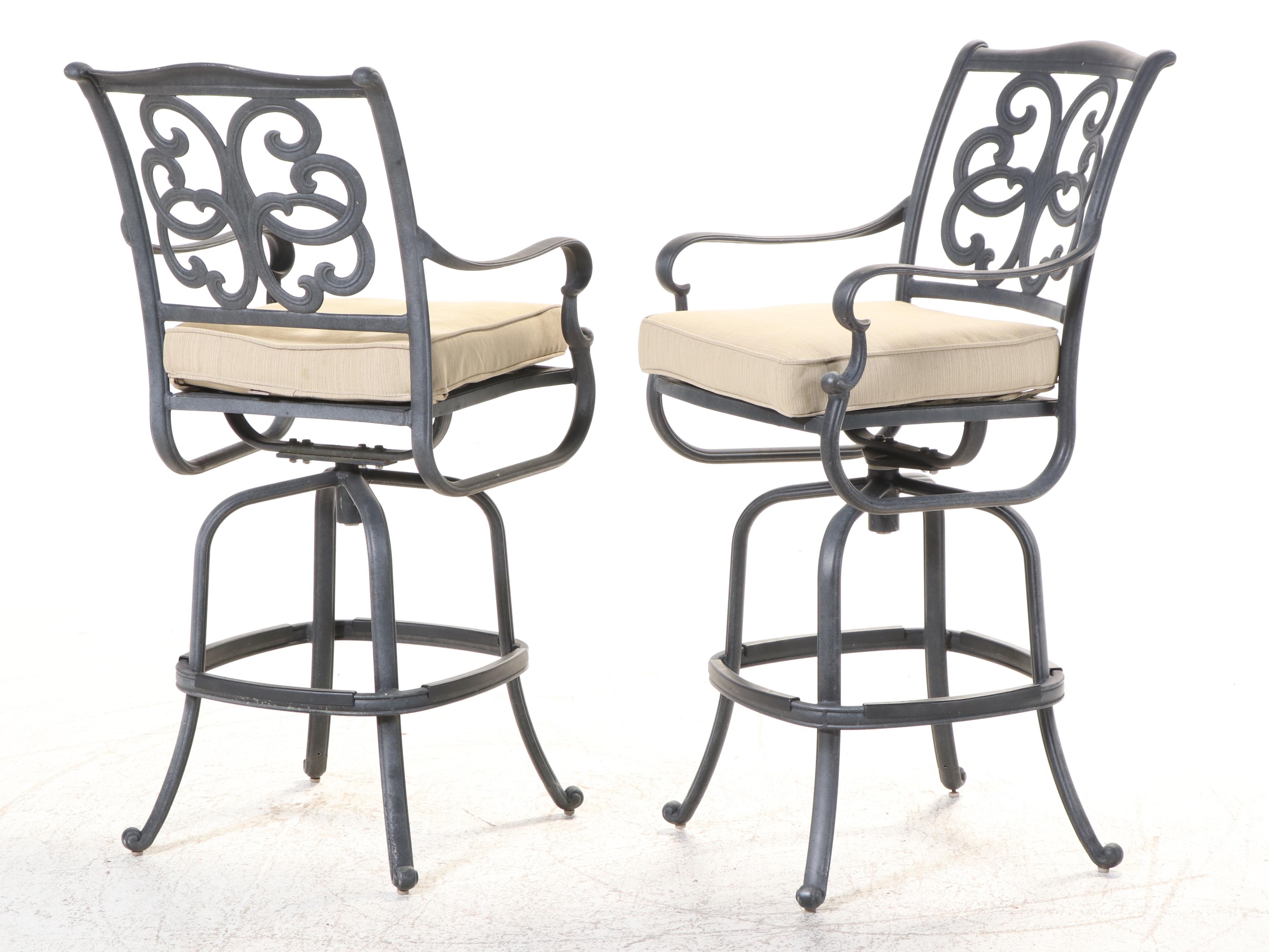 Three-Piece Cast Aluminum Patio Bar Set with Umbrella, Incl. Hanamint