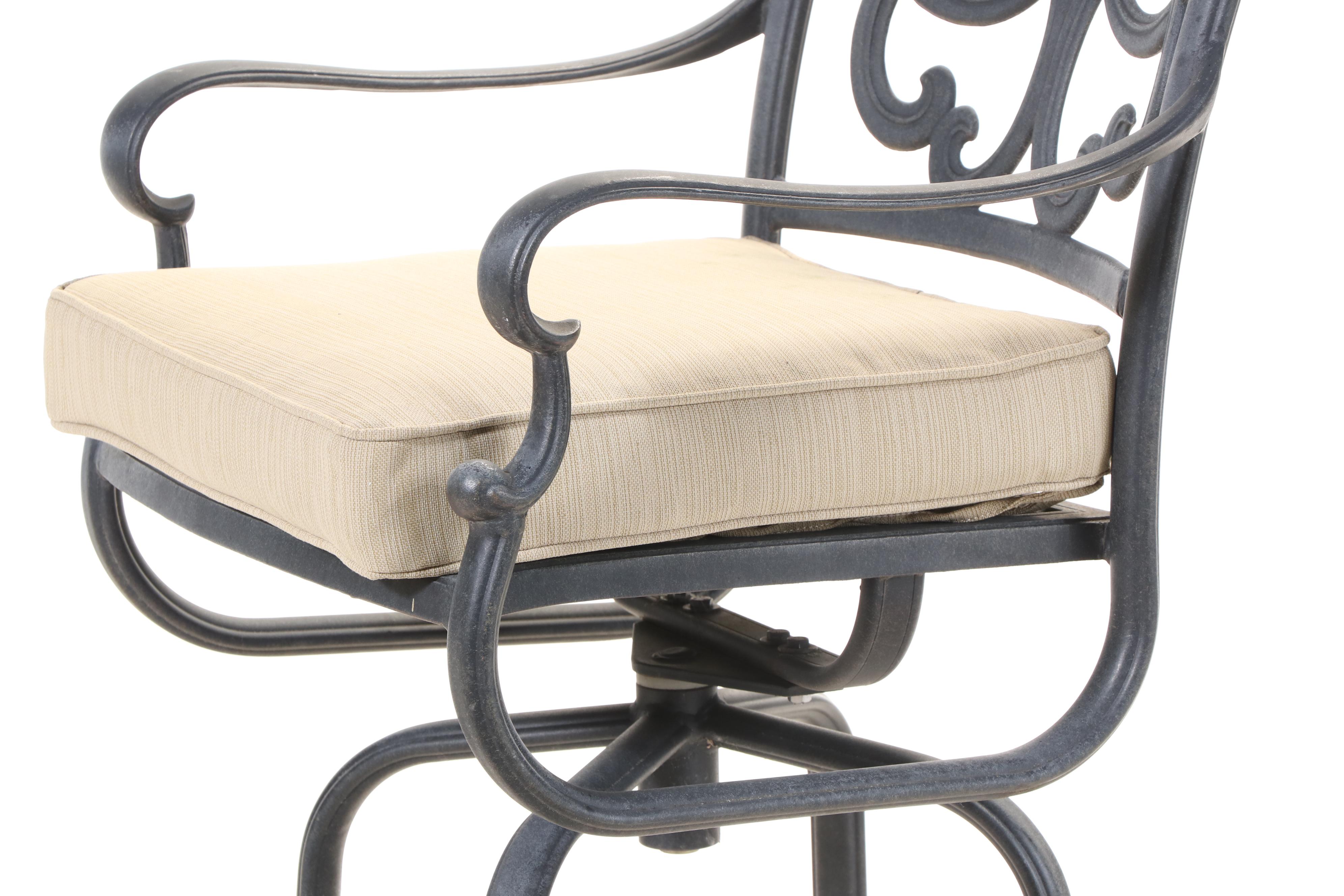 Three-Piece Cast Aluminum Patio Bar Set with Umbrella, Incl. Hanamint