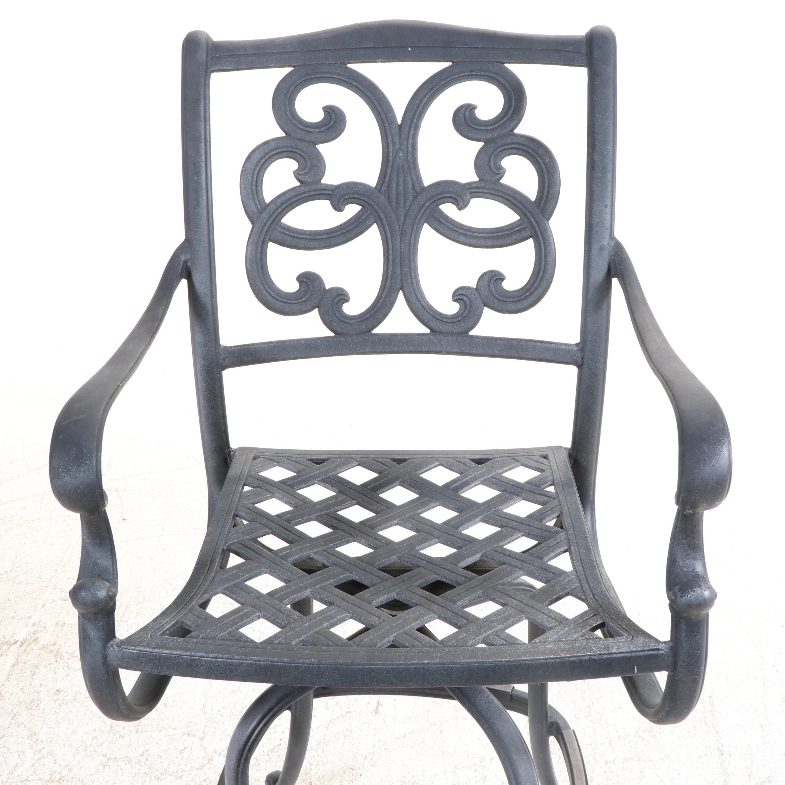 Three-Piece Cast Aluminum Patio Bar Set with Umbrella, Incl. Hanamint