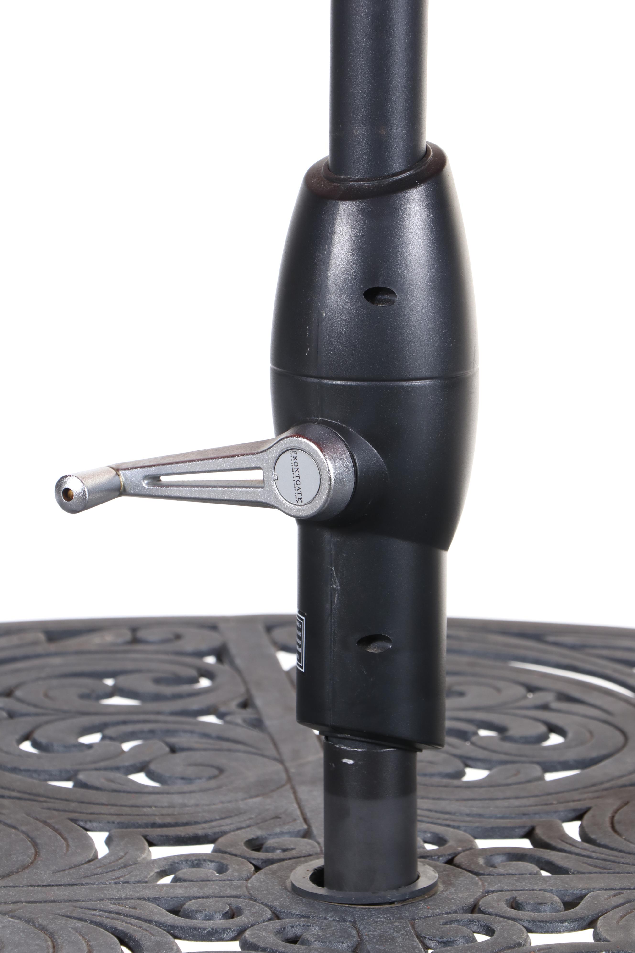 Three-Piece Cast Aluminum Patio Bar Set with Umbrella, Incl. Hanamint