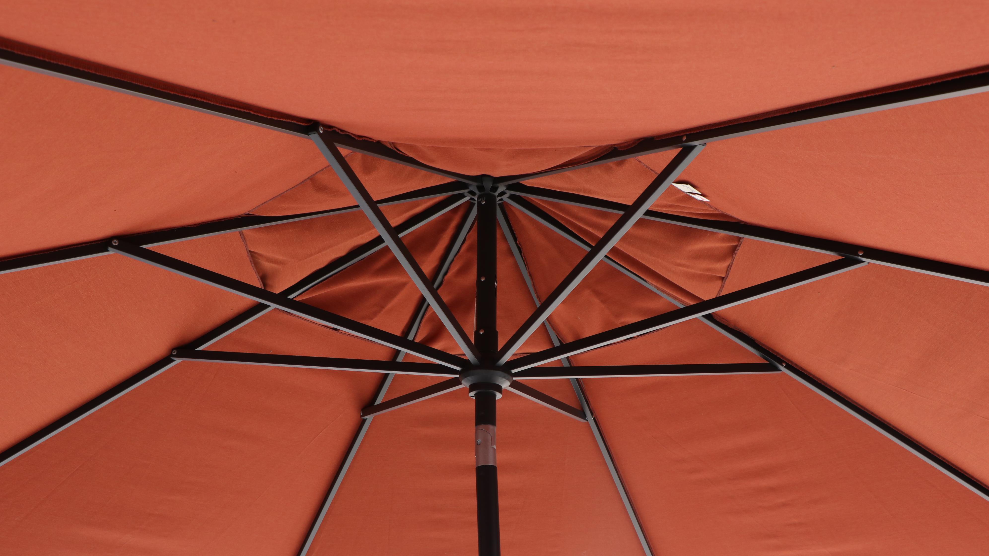 Three-Piece Cast Aluminum Patio Bar Set with Umbrella, Incl. Hanamint