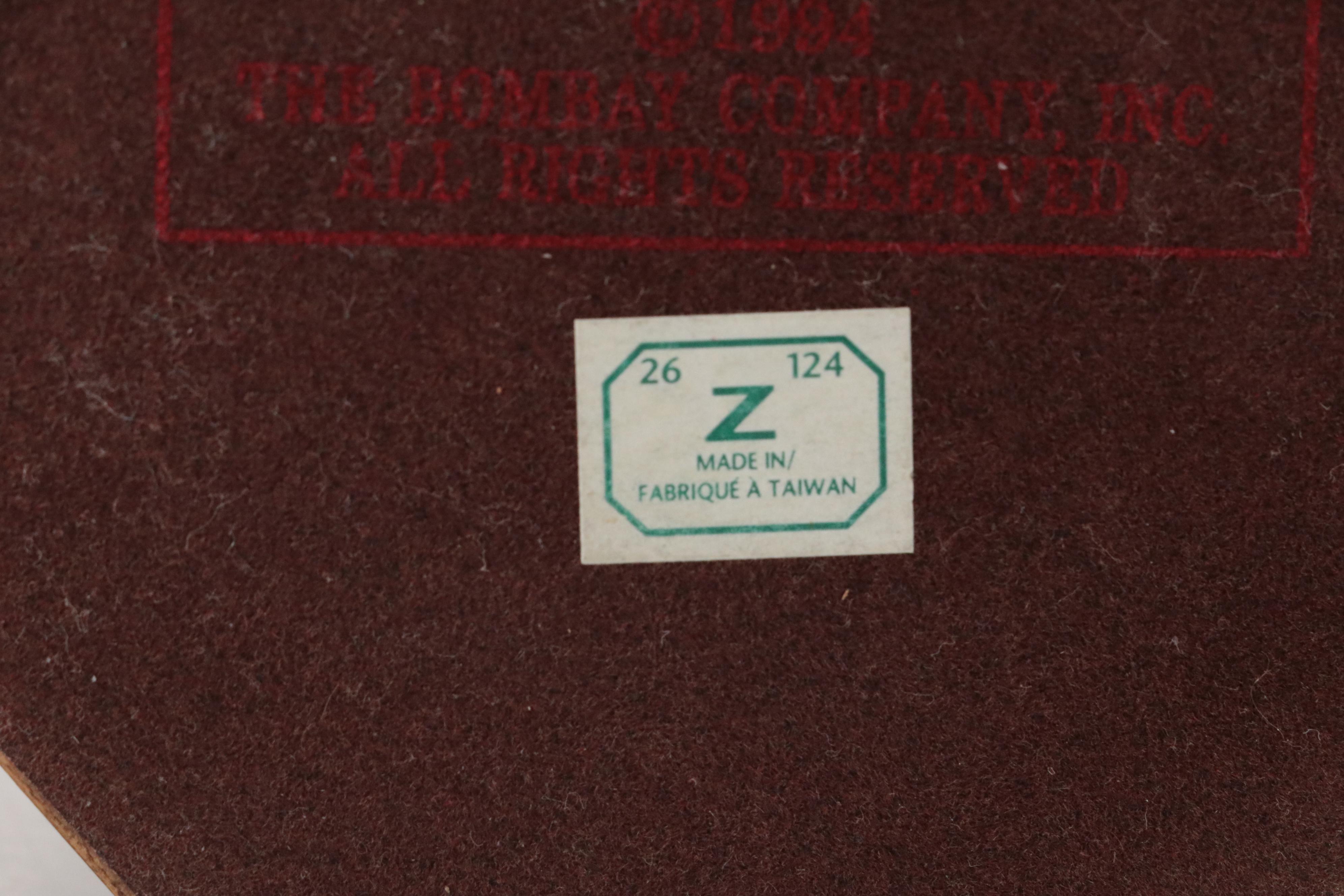 Bombay Company Brass Gimbal Clock in Mahogany Finish Octagonal Case